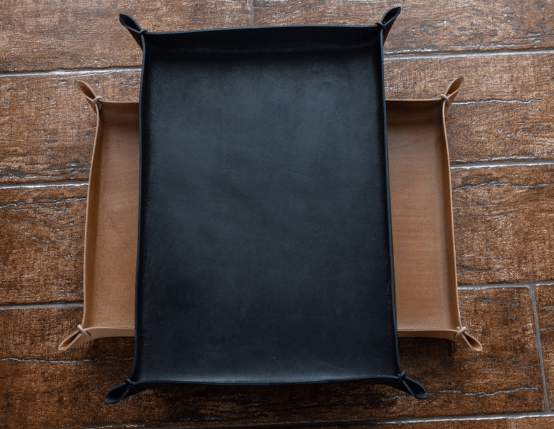 Handmade Italian leather catch all tray thumbnail 2