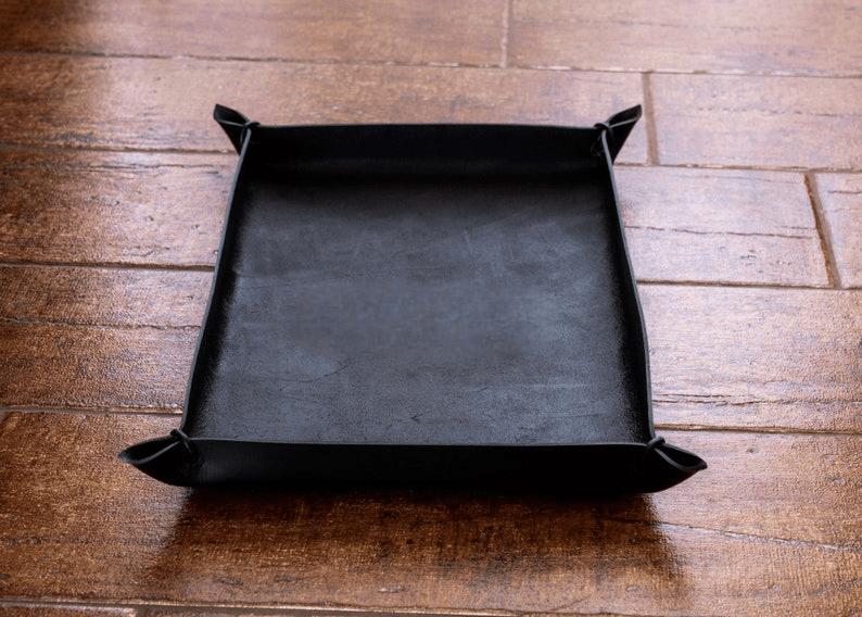 Handmade Italian leather catch all tray thumbnail 5