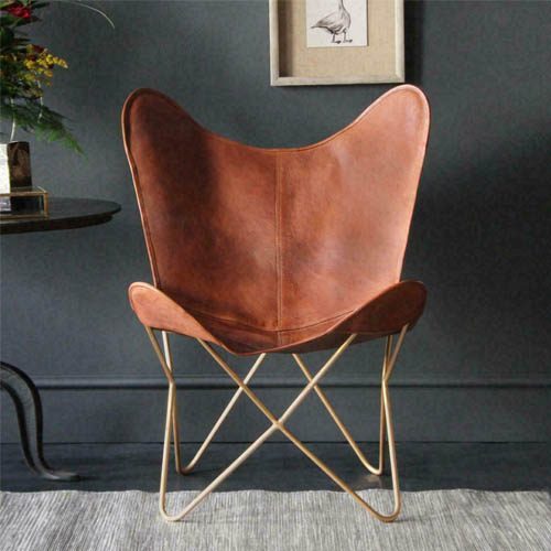 IndiFash Handmade leather 2 Butterfly Chair thumbnail 3