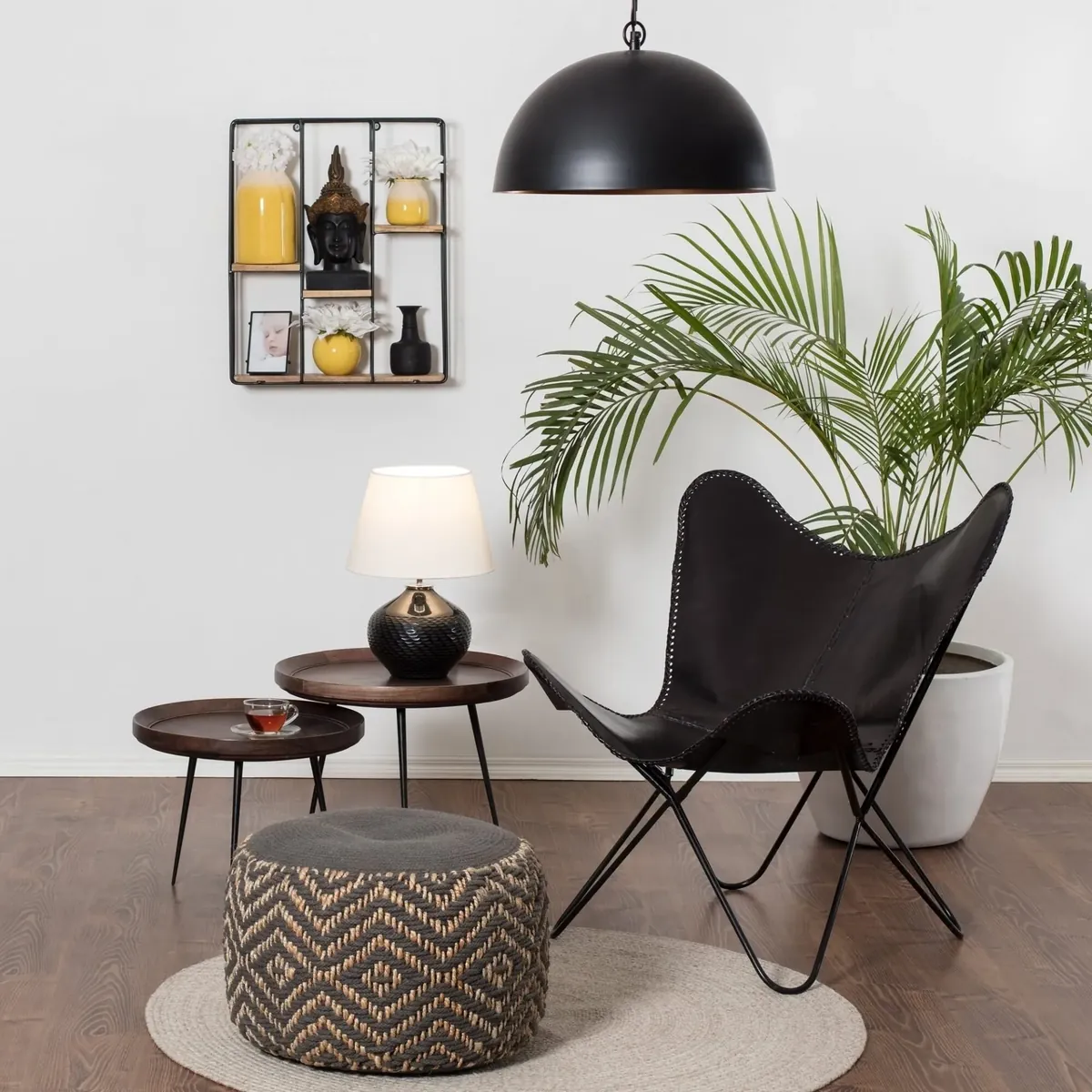 Butterfly Chair black chair Goat leather thumbnail 4