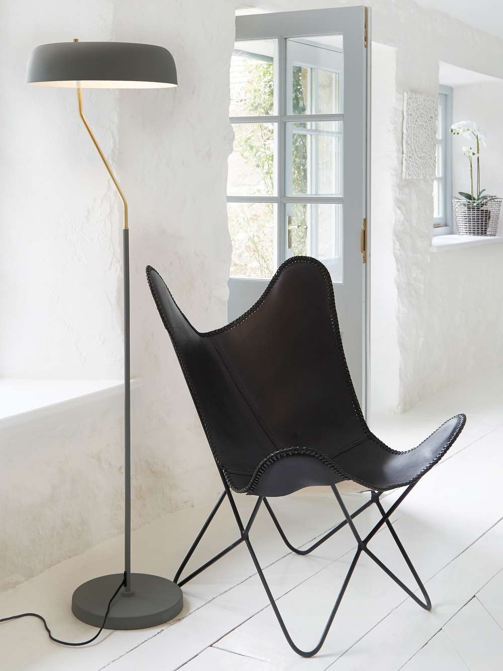 Butterfly Chair black chair Goat leather thumbnail 6