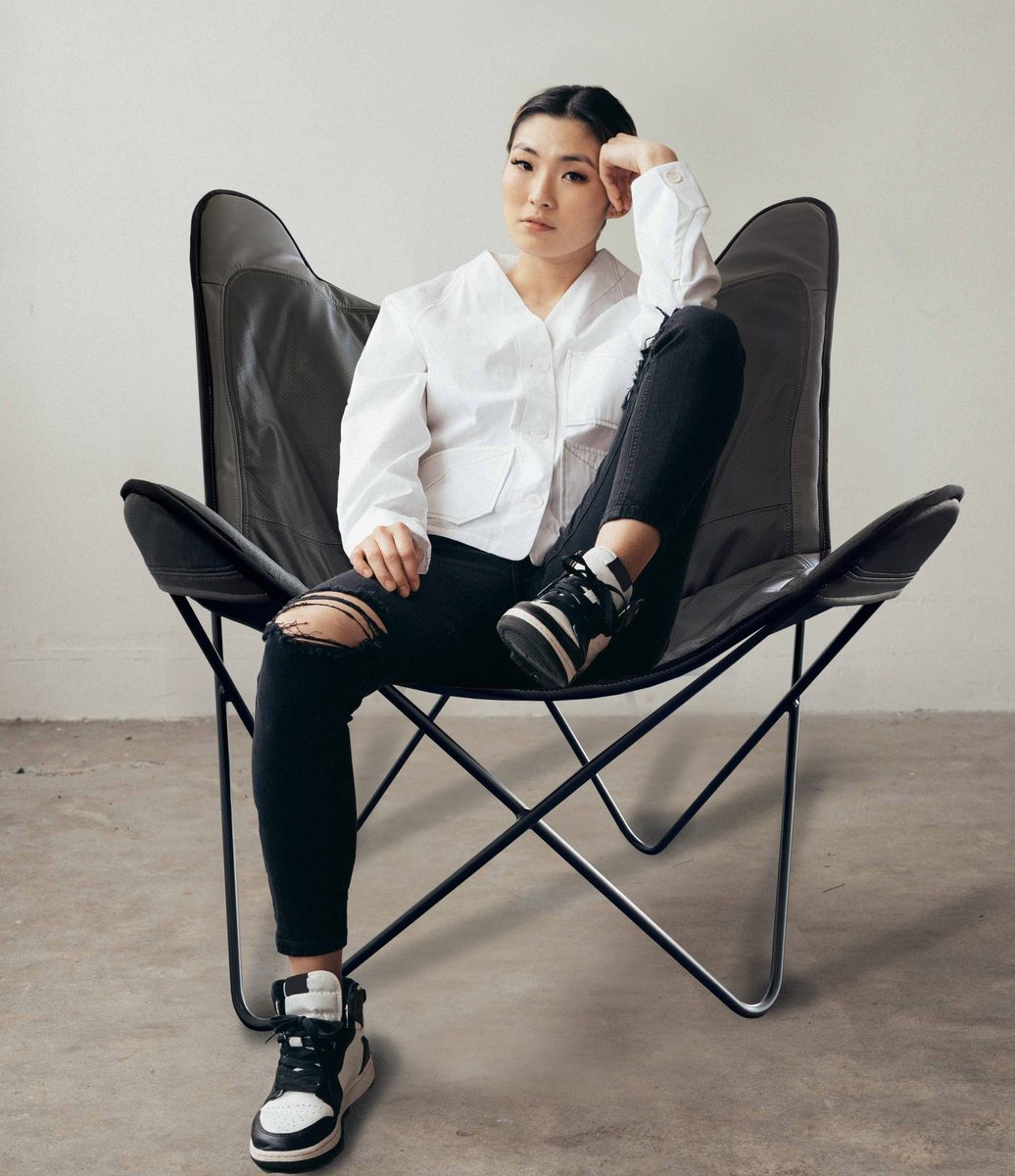 Butterfly Chair black chair Goat leather thumbnail 7