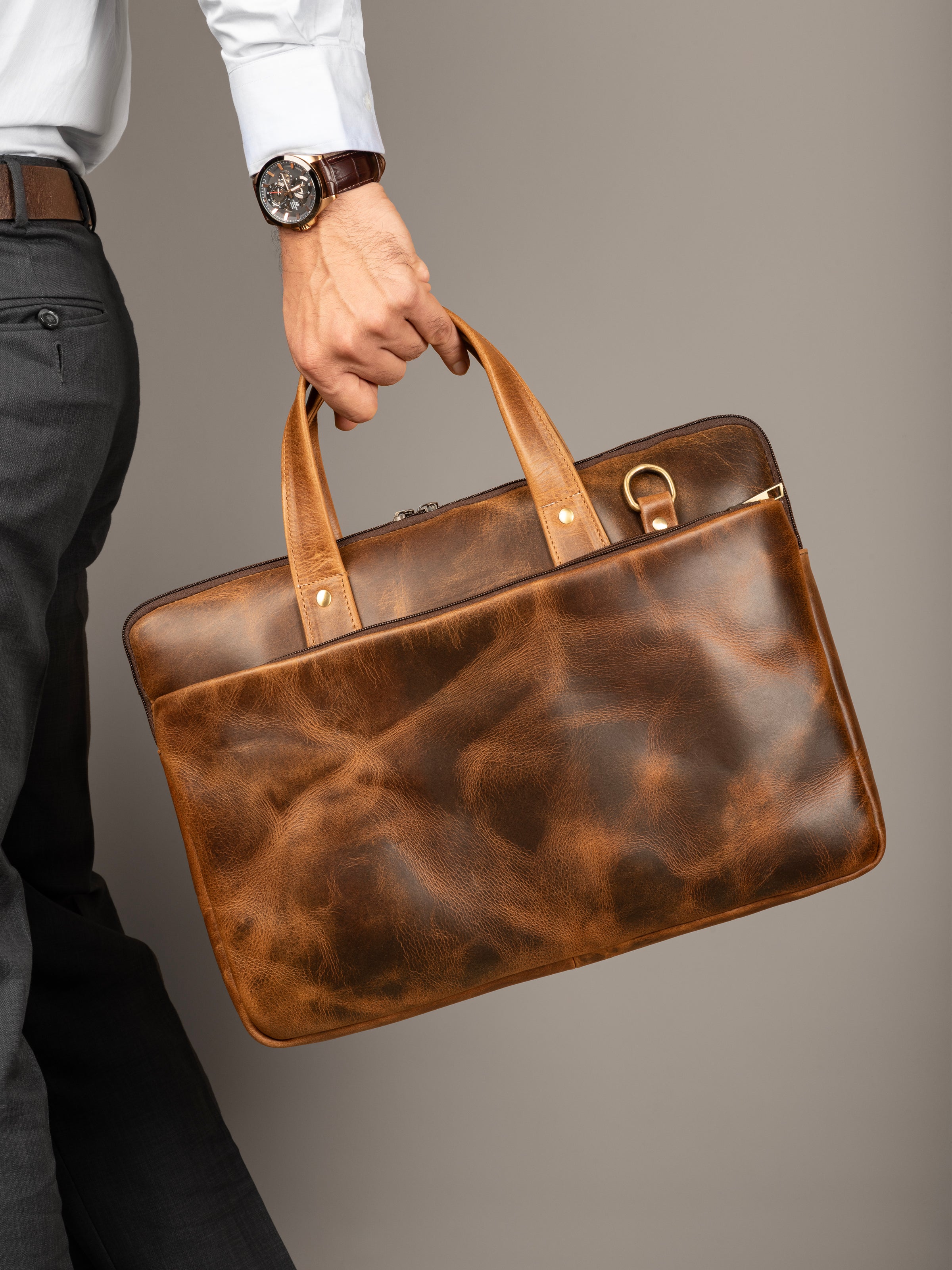 Harbor Laptop Briefcase, Tan thumbnail 3