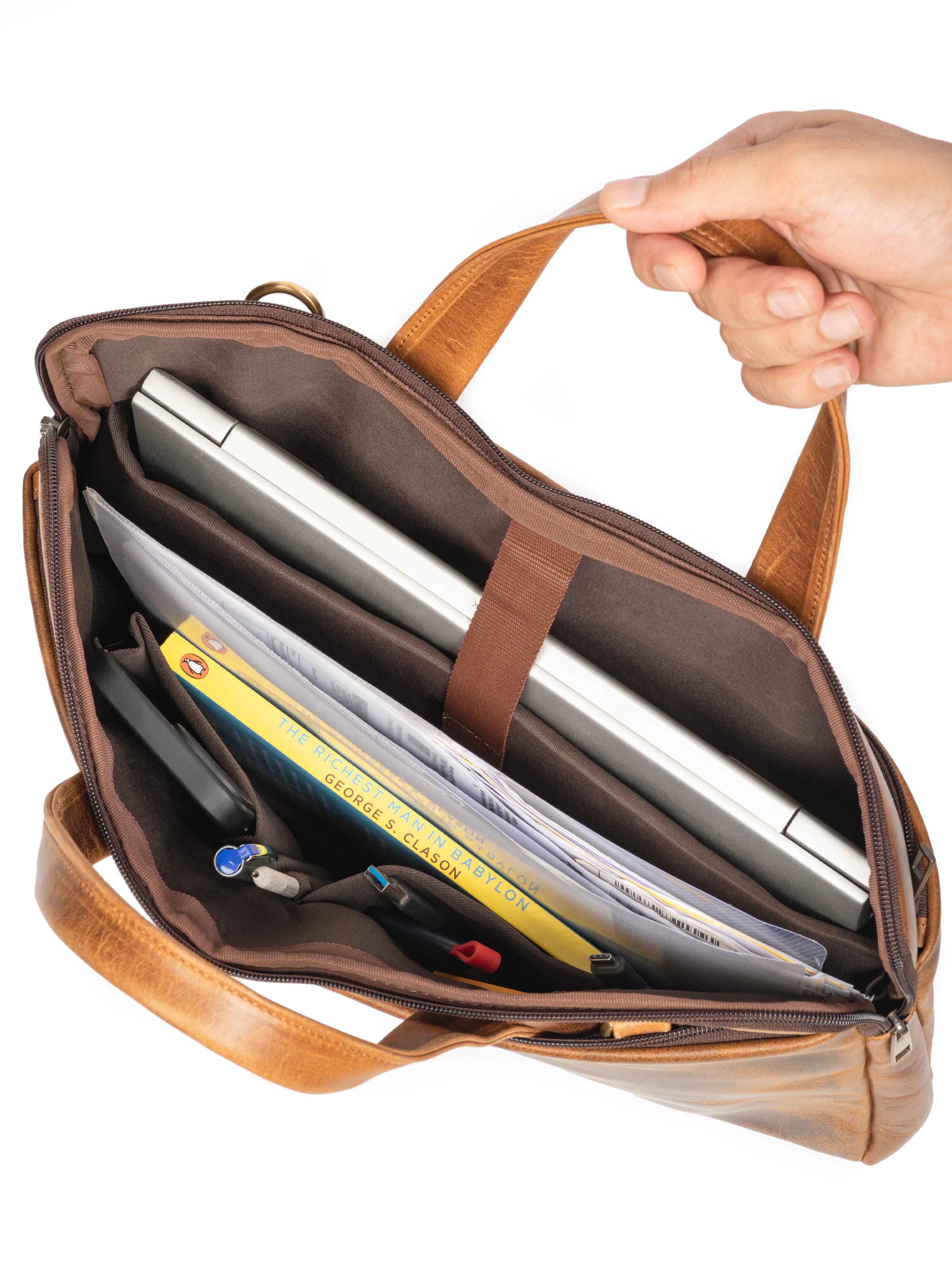 Harbor Laptop Briefcase, Tan thumbnail 4
