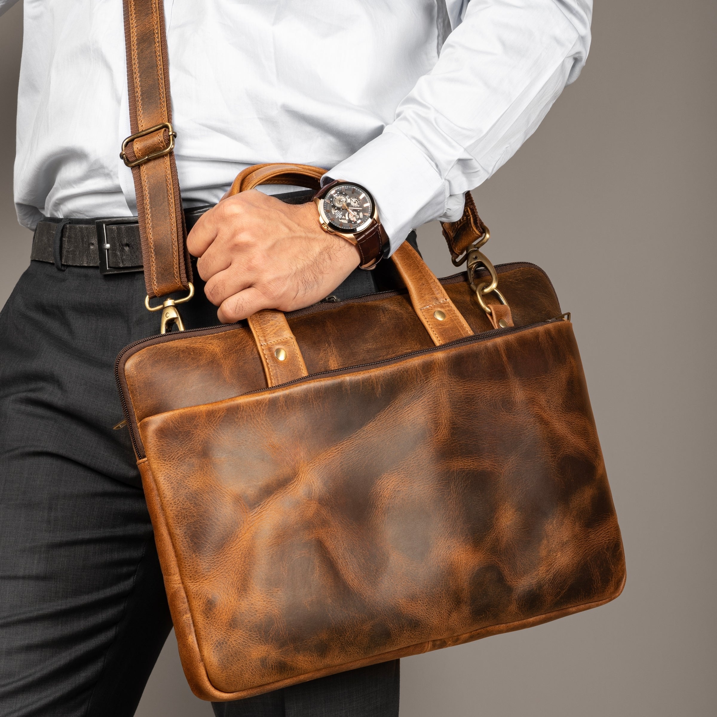 Harbor Laptop Briefcase, Tan thumbnail 5