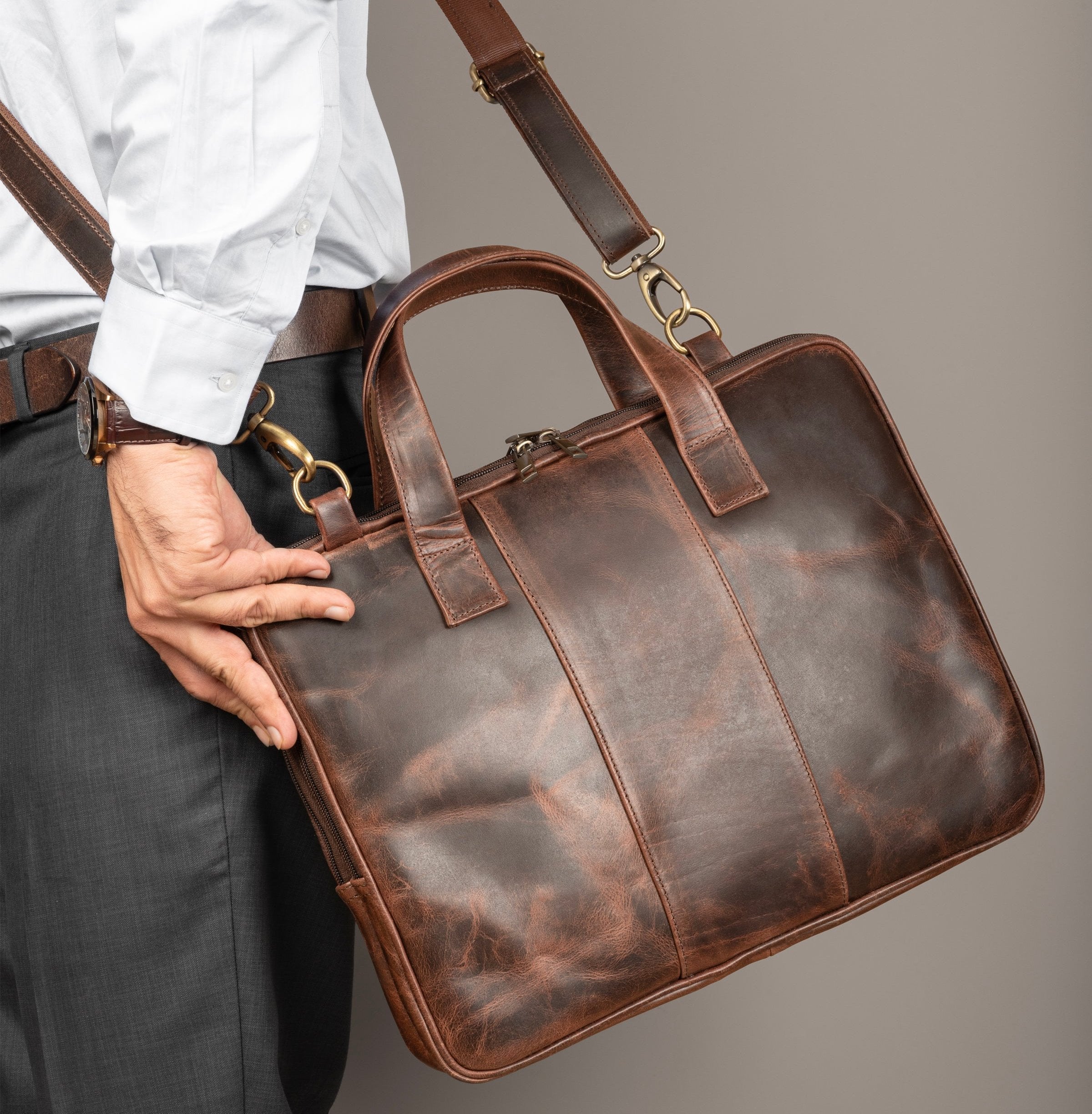 Harbor Laptop Briefcase, Brown thumbnail 2