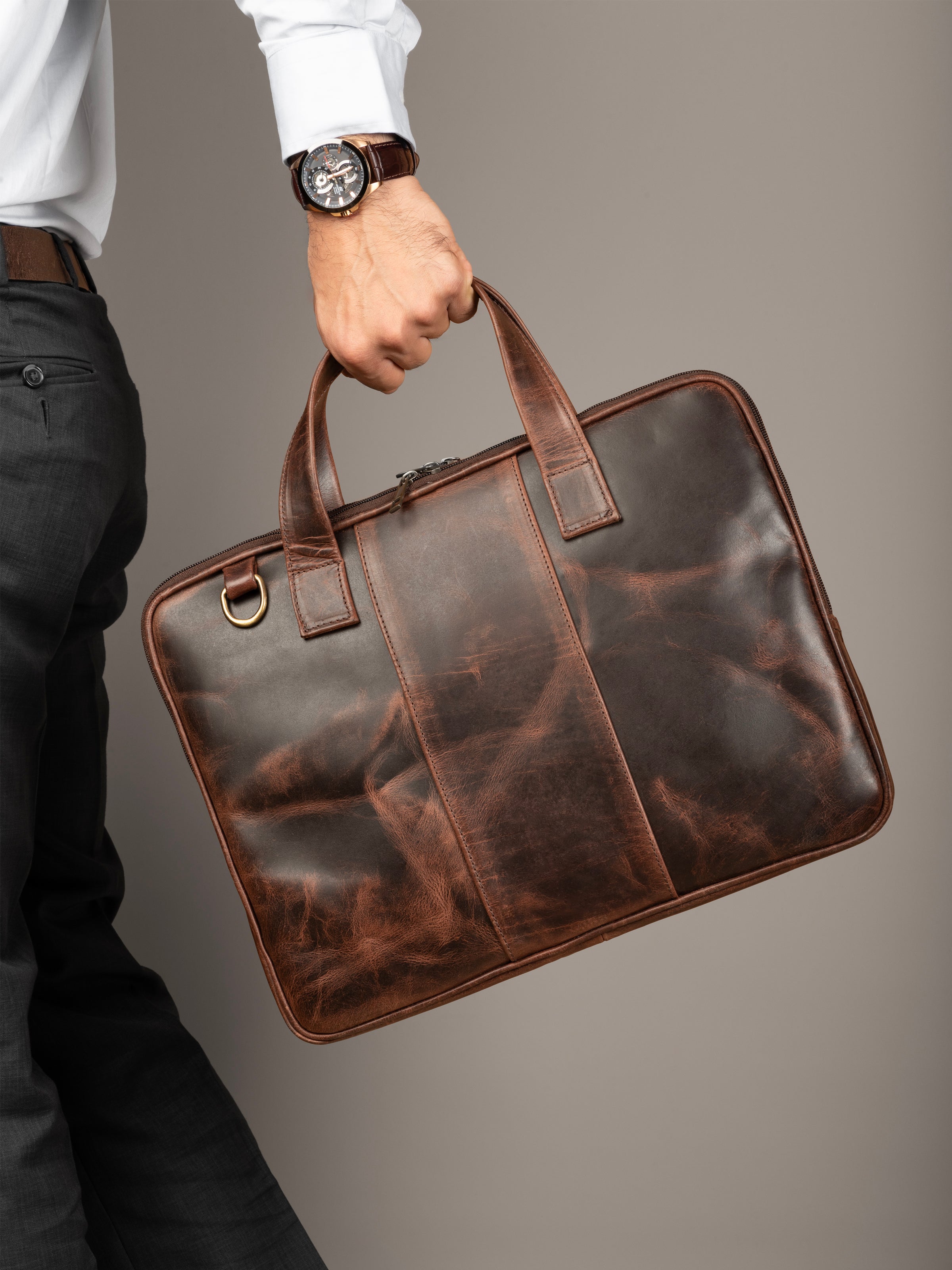Harbor Laptop Briefcase, Brown thumbnail 6