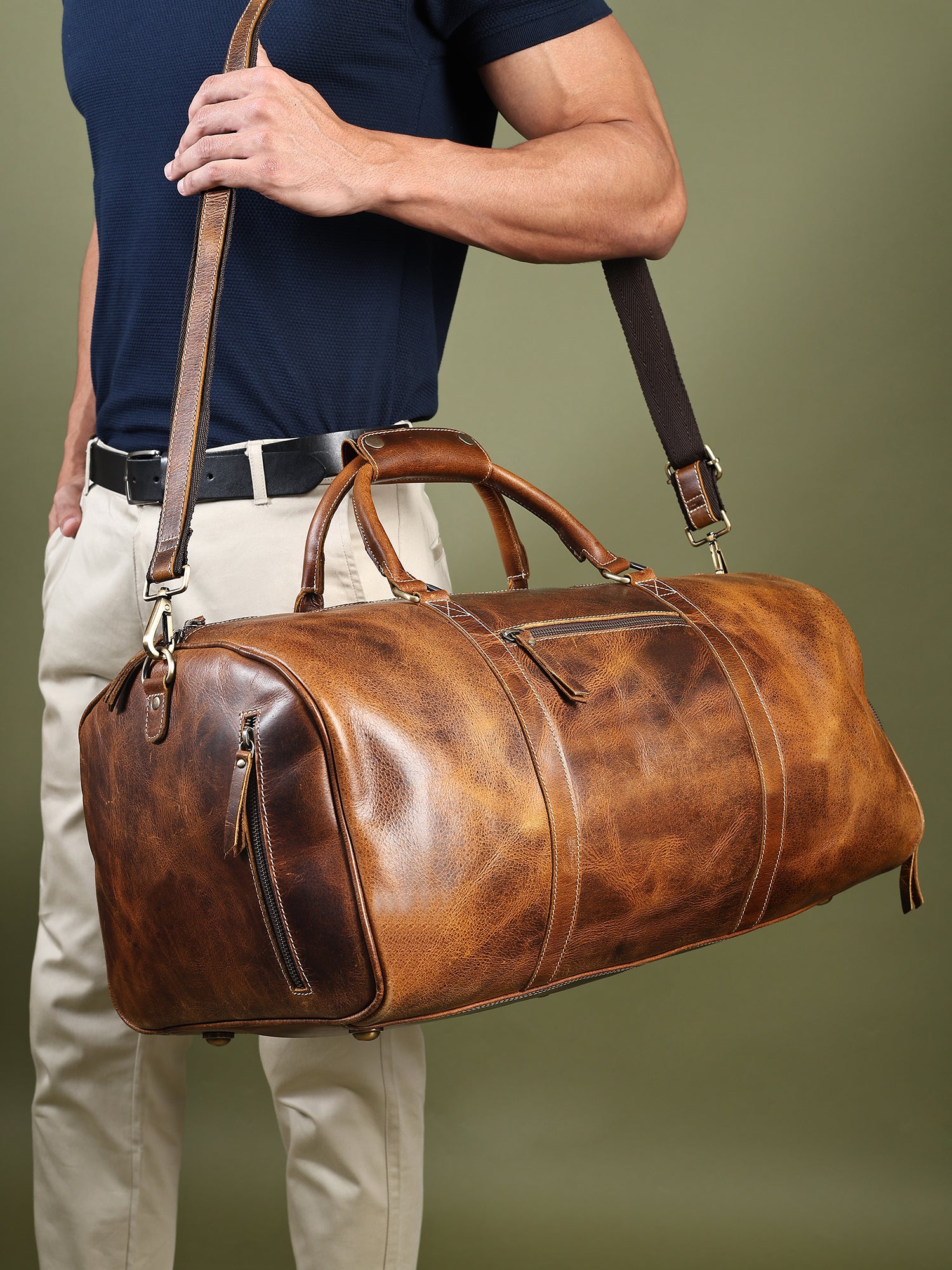 Heritage Buffalo Leather Duffel Bag thumbnail 3