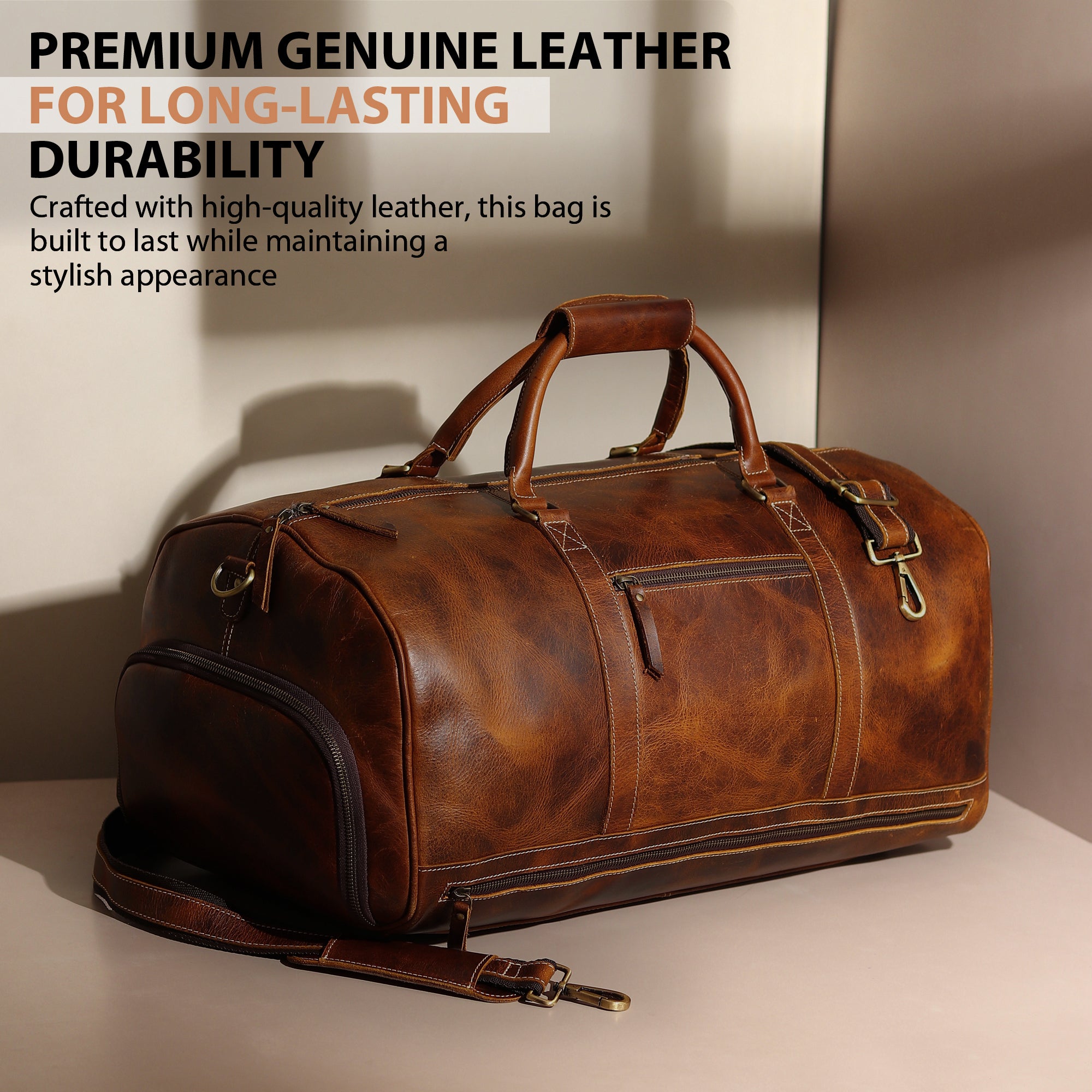 Heritage Buffalo Leather Duffel Bag thumbnail 4