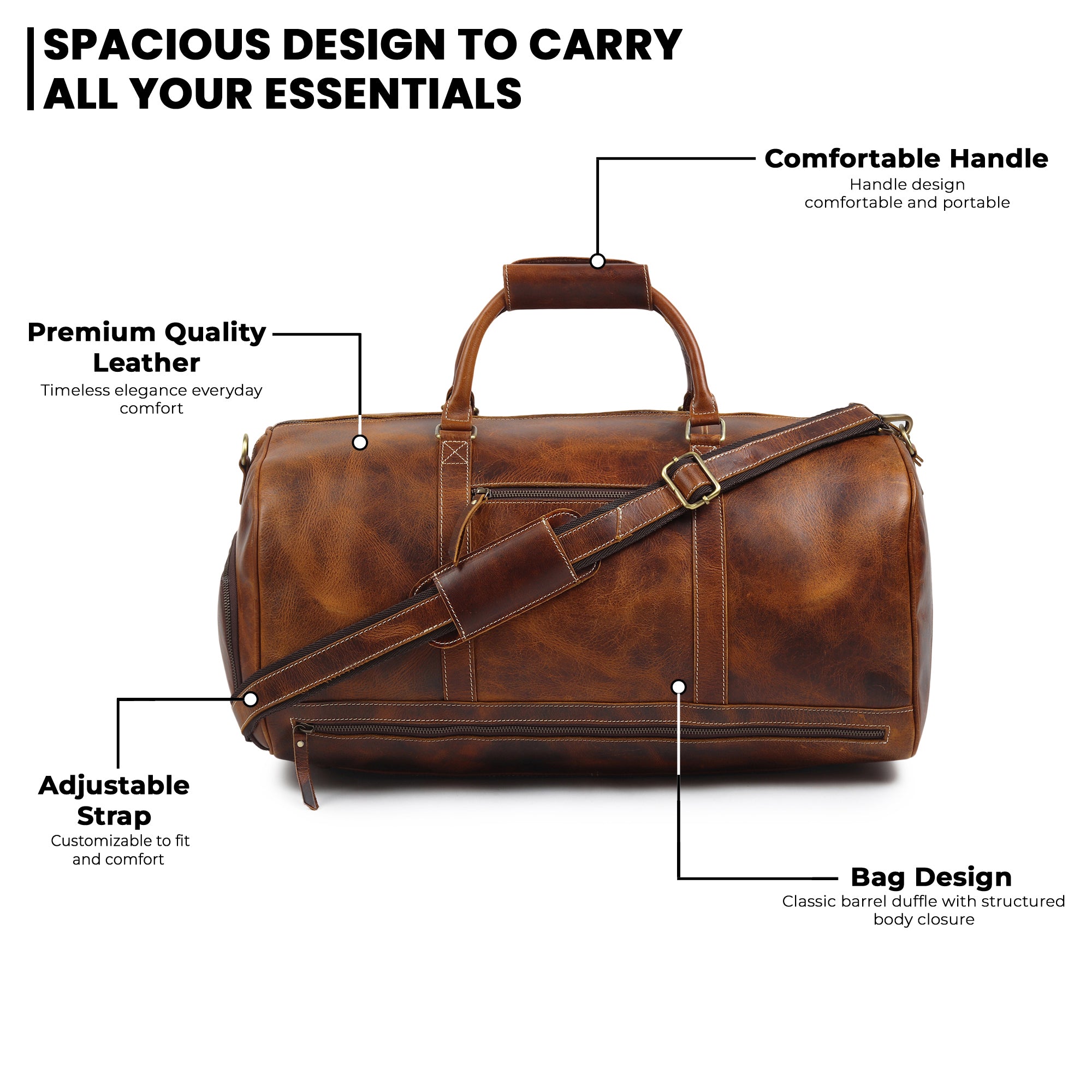 Heritage Buffalo Leather Duffel Bag thumbnail 7