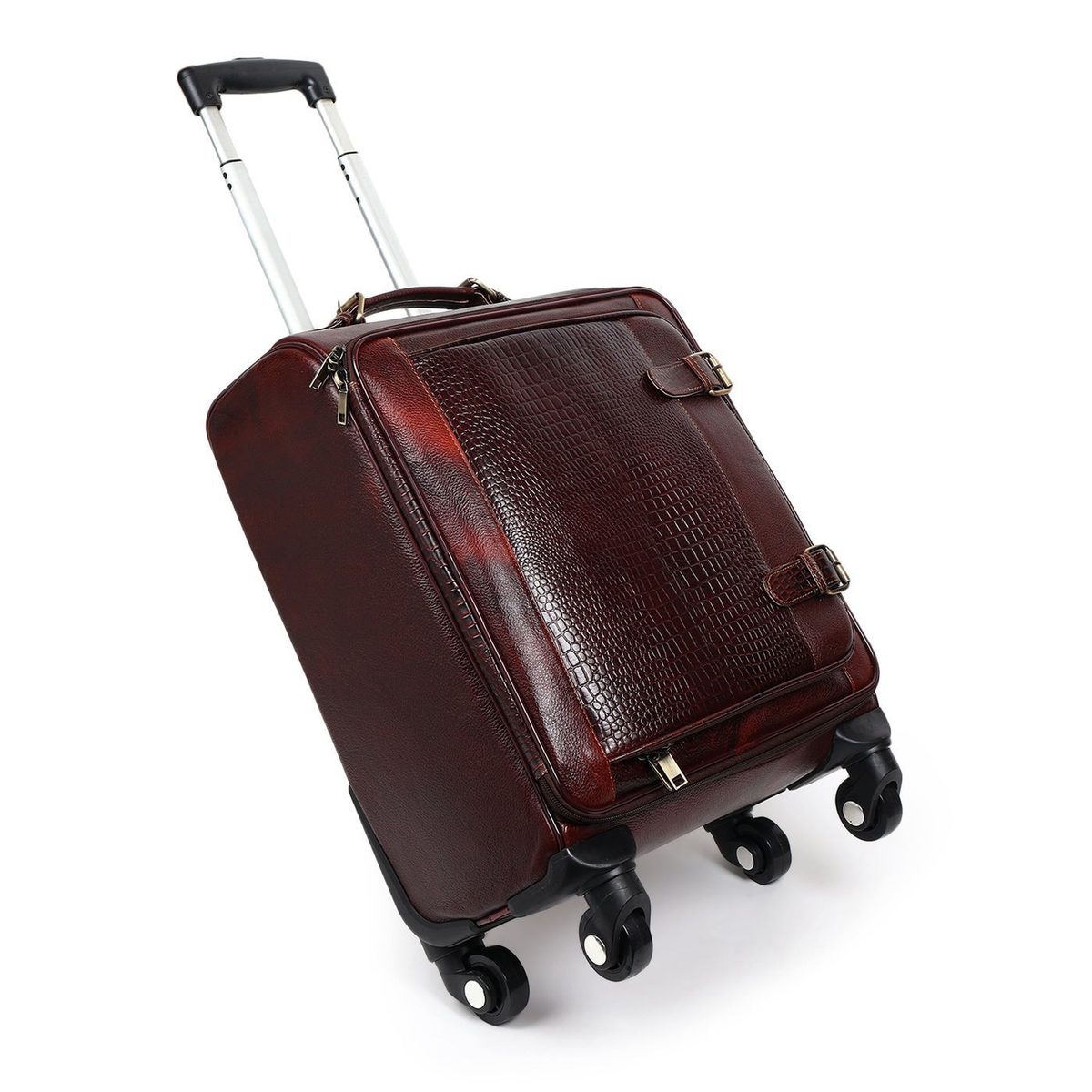Horizon Leather Trolley Suitcase, Brown thumbnail 2