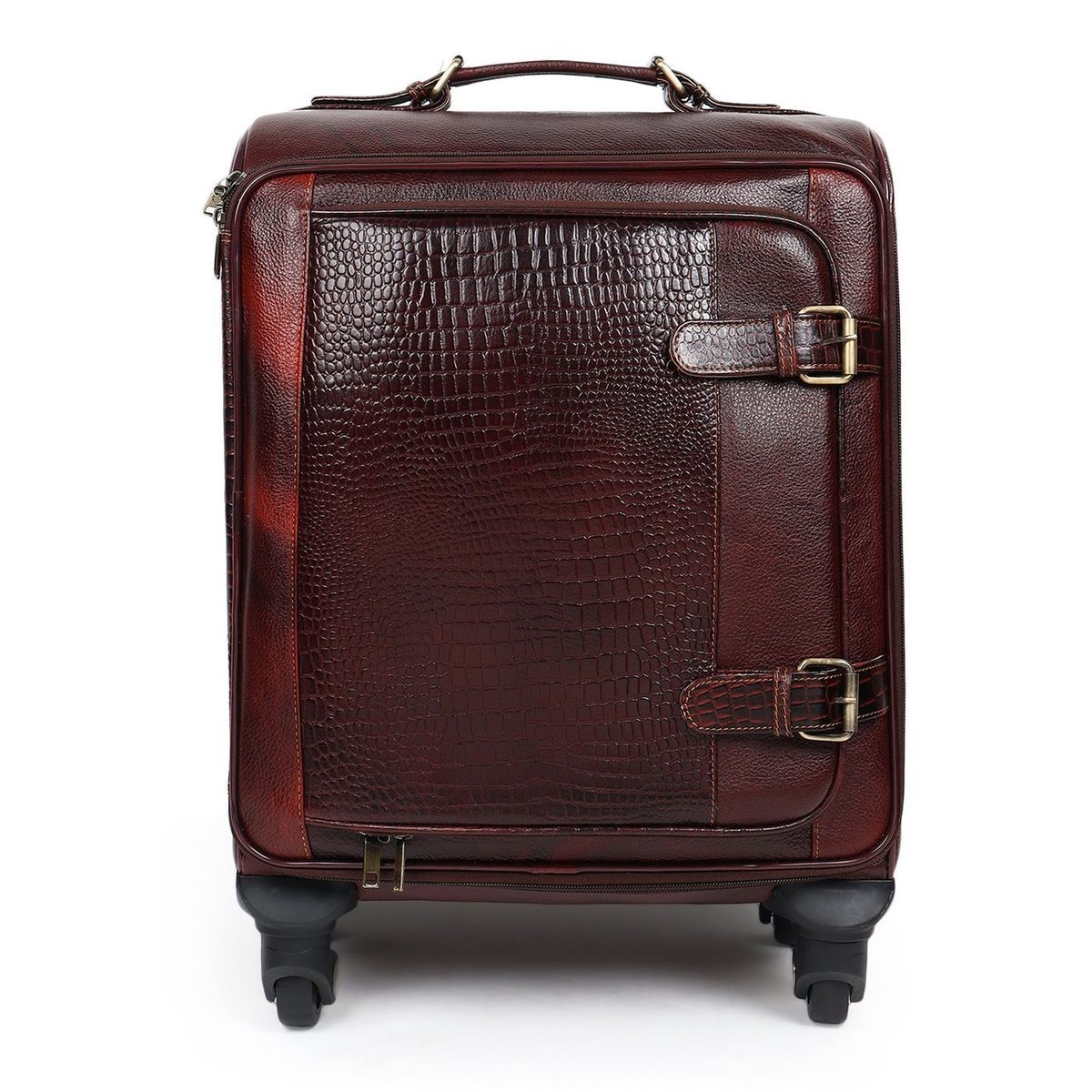 Horizon Leather Trolley Suitcase, Brown thumbnail 3