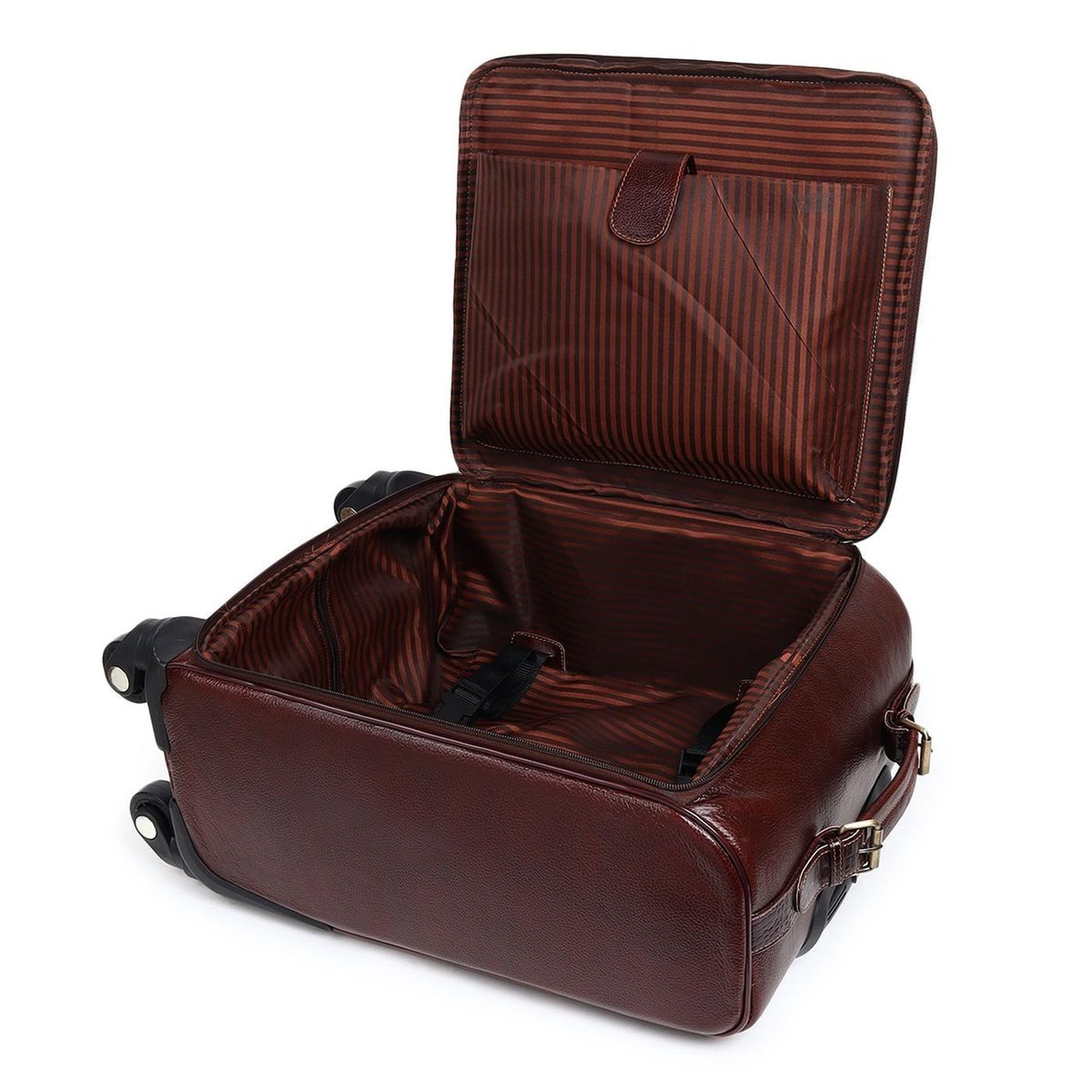 Horizon Leather Trolley Suitcase, Brown thumbnail 5