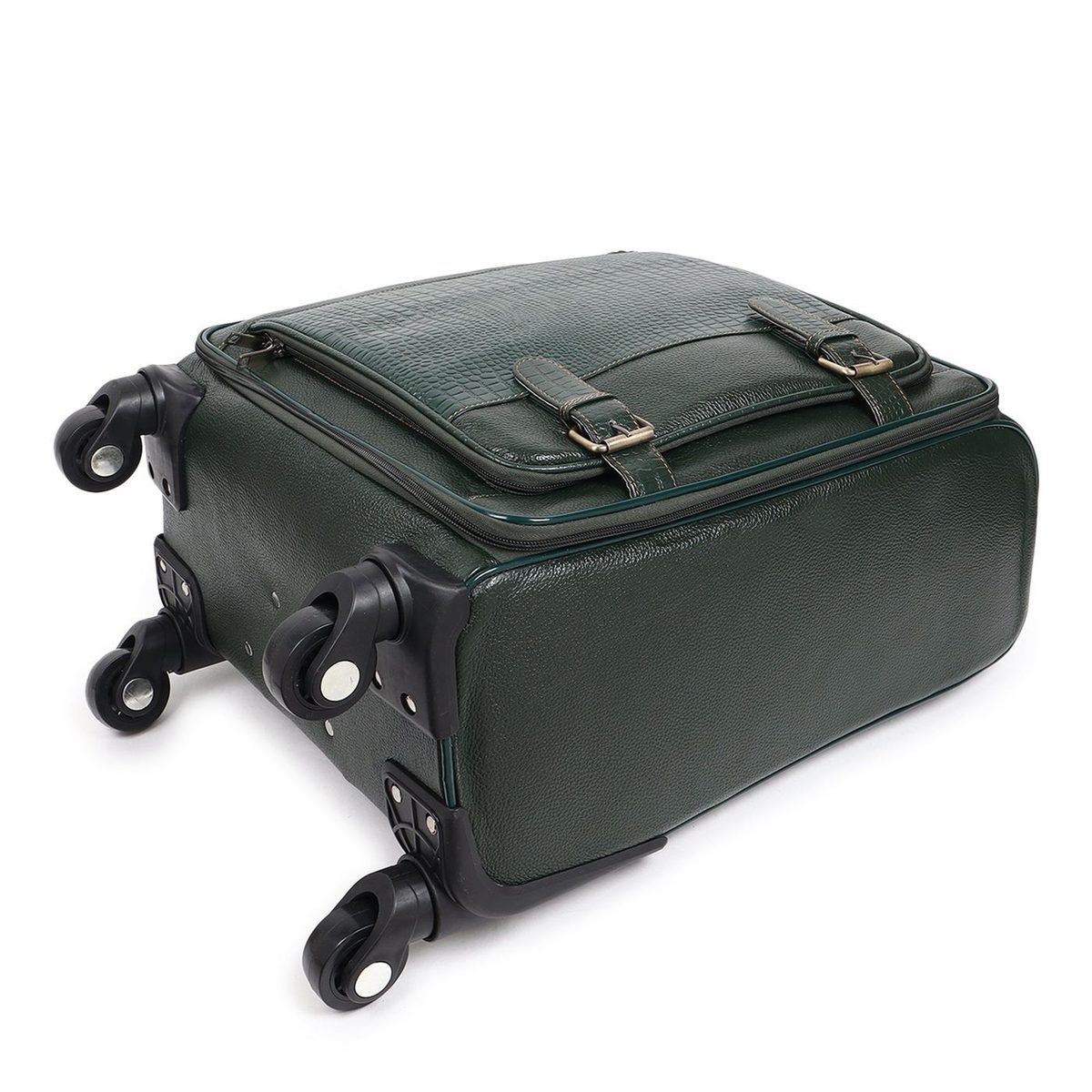 Horizon Leather Trolley Suitcase, Green thumbnail 10