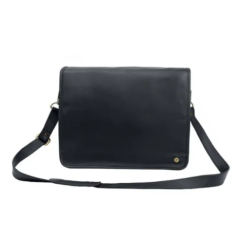 IndiFash - 10*13″Crossbody Handcrafted Small Goat Leather messenger bag - Black | 100% Genuine Leather
