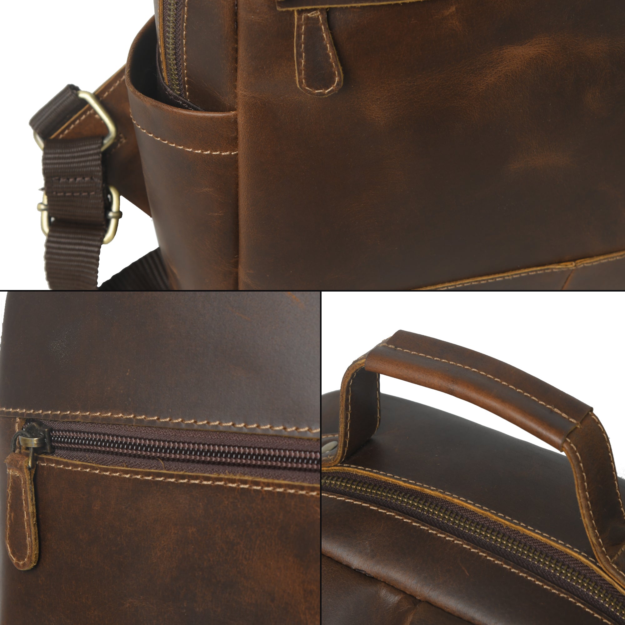 Indifash Cambridge Unisex Buffalo Leather Backpack thumbnail 10