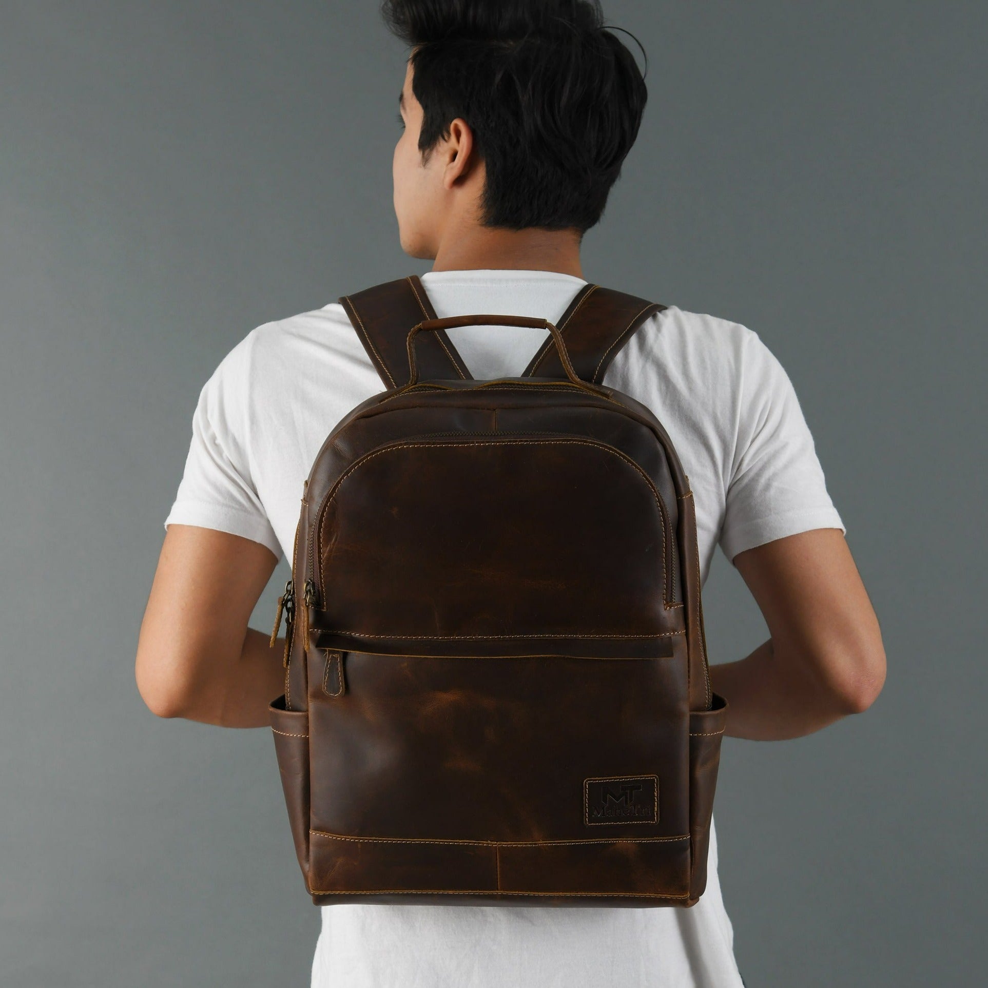 Indifash Cambridge Unisex Buffalo Leather Backpack thumbnail 2
