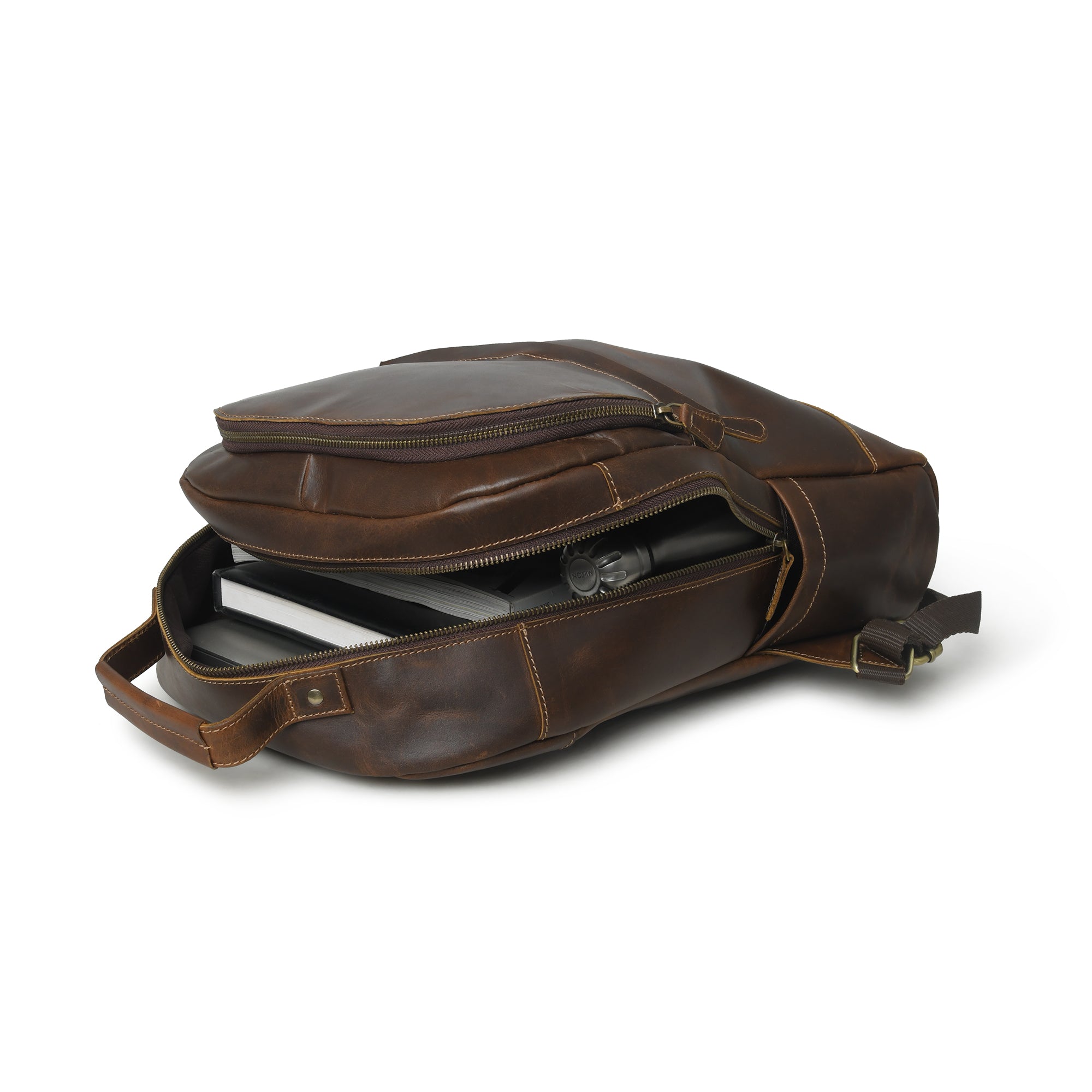 Indifash Cambridge Unisex Buffalo Leather Backpack thumbnail 6
