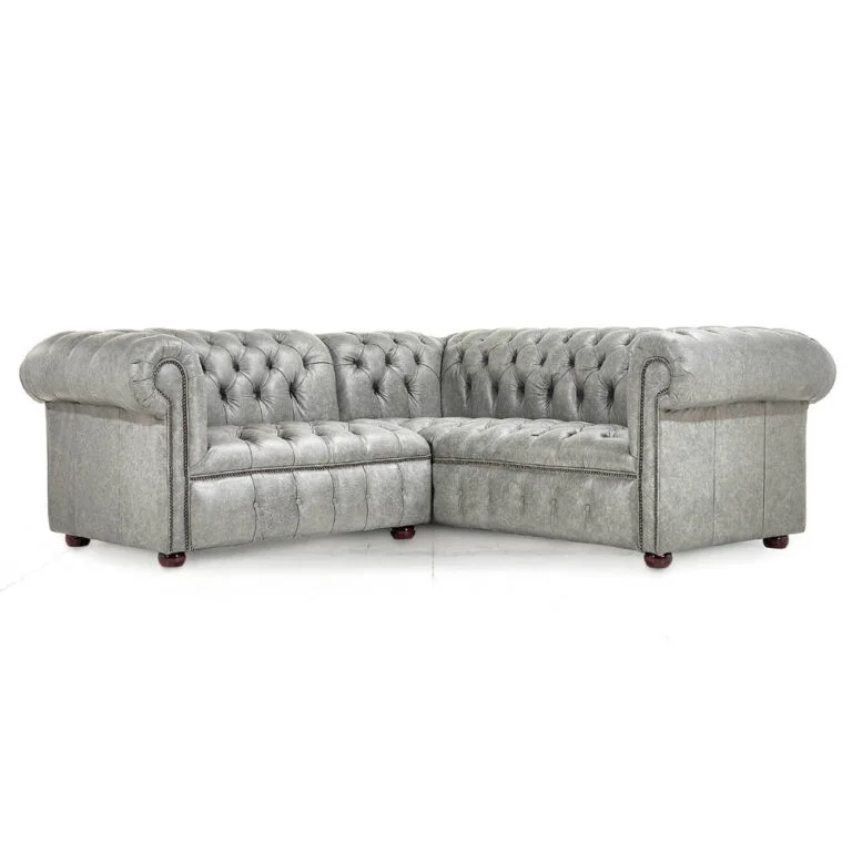 IndiFash Gray L Shape Chesterfield Sofa