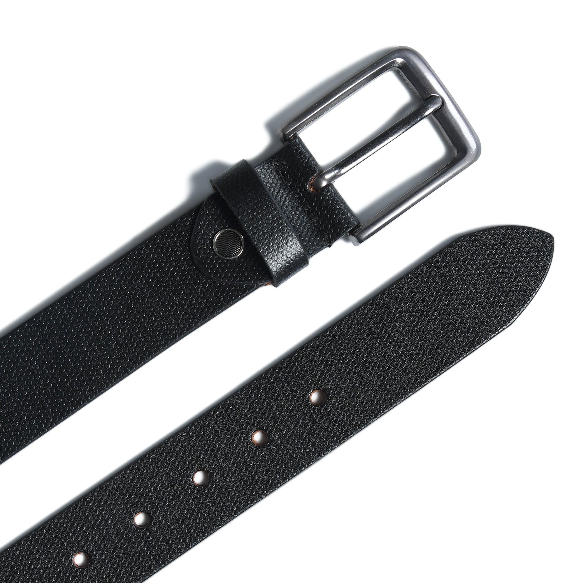 Indifash Solid Black Leather Belt thumbnail 2