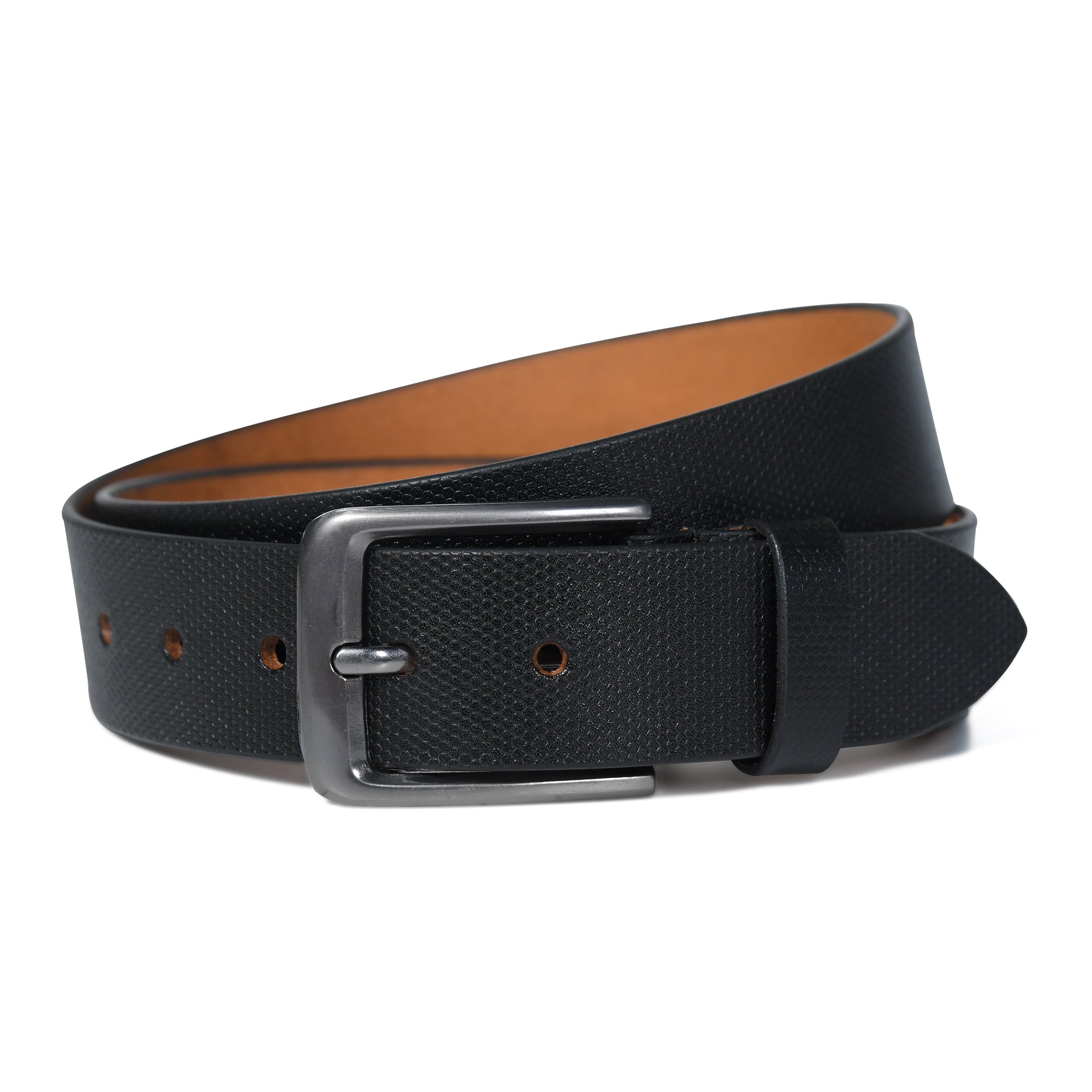 Indifash Solid Black Leather Belt thumbnail 33