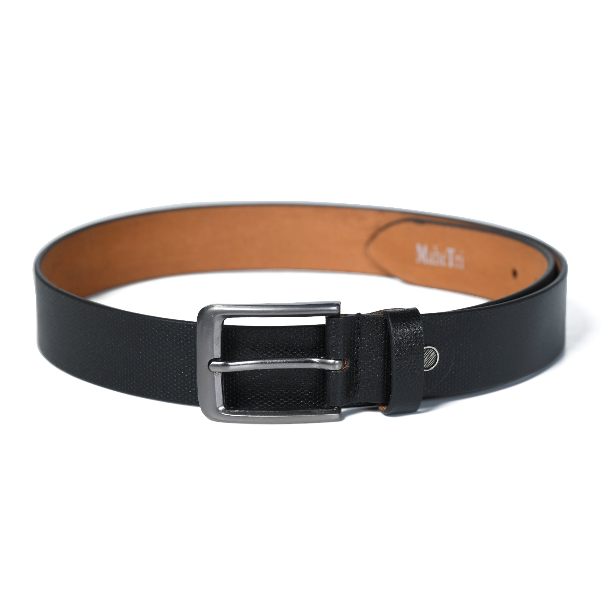 Indifash Solid Black Leather Belt thumbnail 4