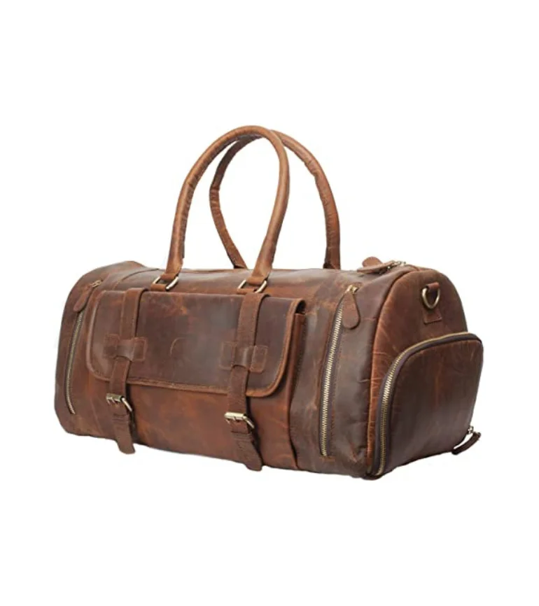 IndiFash Vintage Leather men’s Travel Duffle luggage Bag