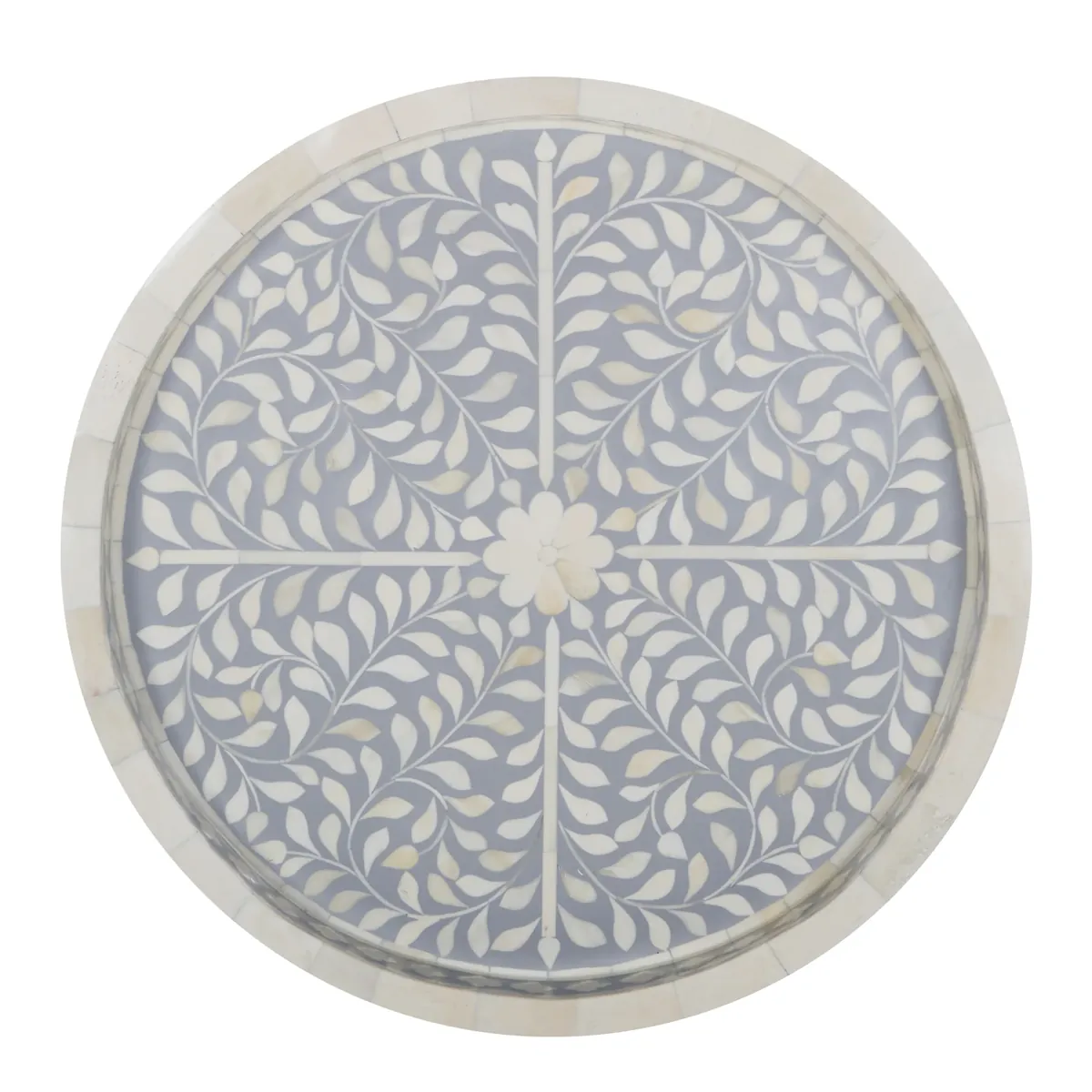 Indigo Blue Floral Bone Inlay Tray thumbnail 2