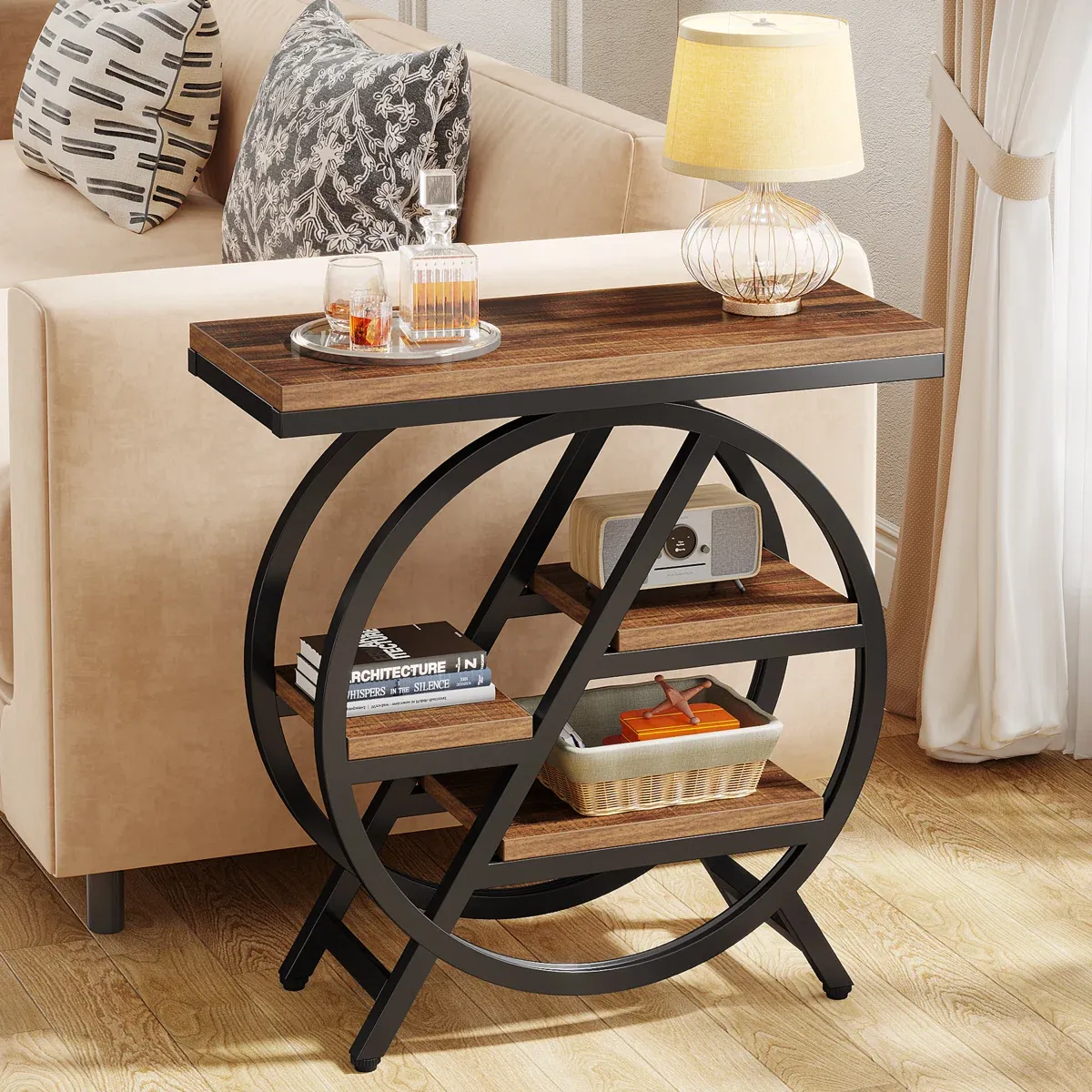 Industrial-Style End Table