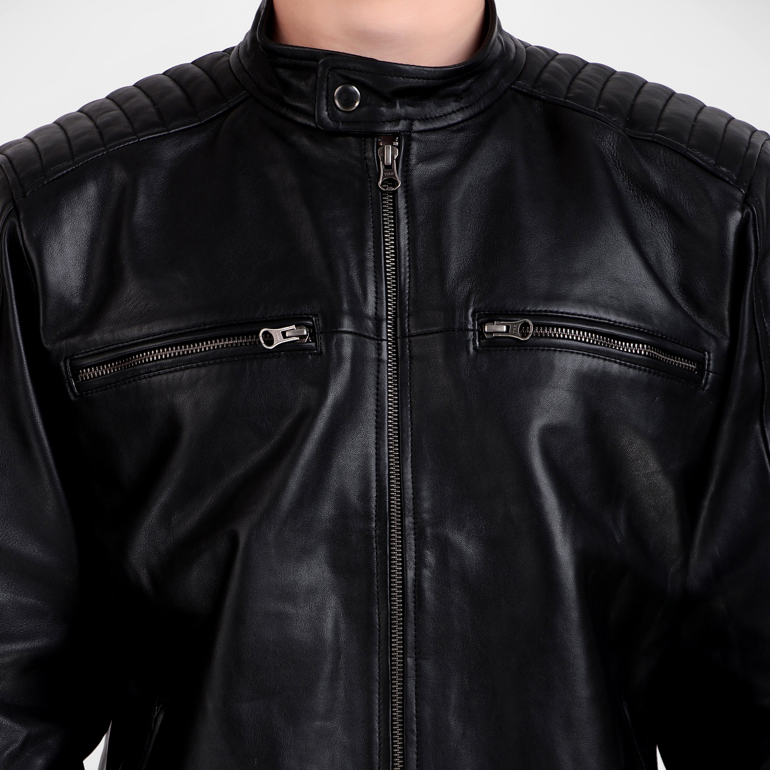 Heritage Classic Black Leather Jacket thumbnail 20