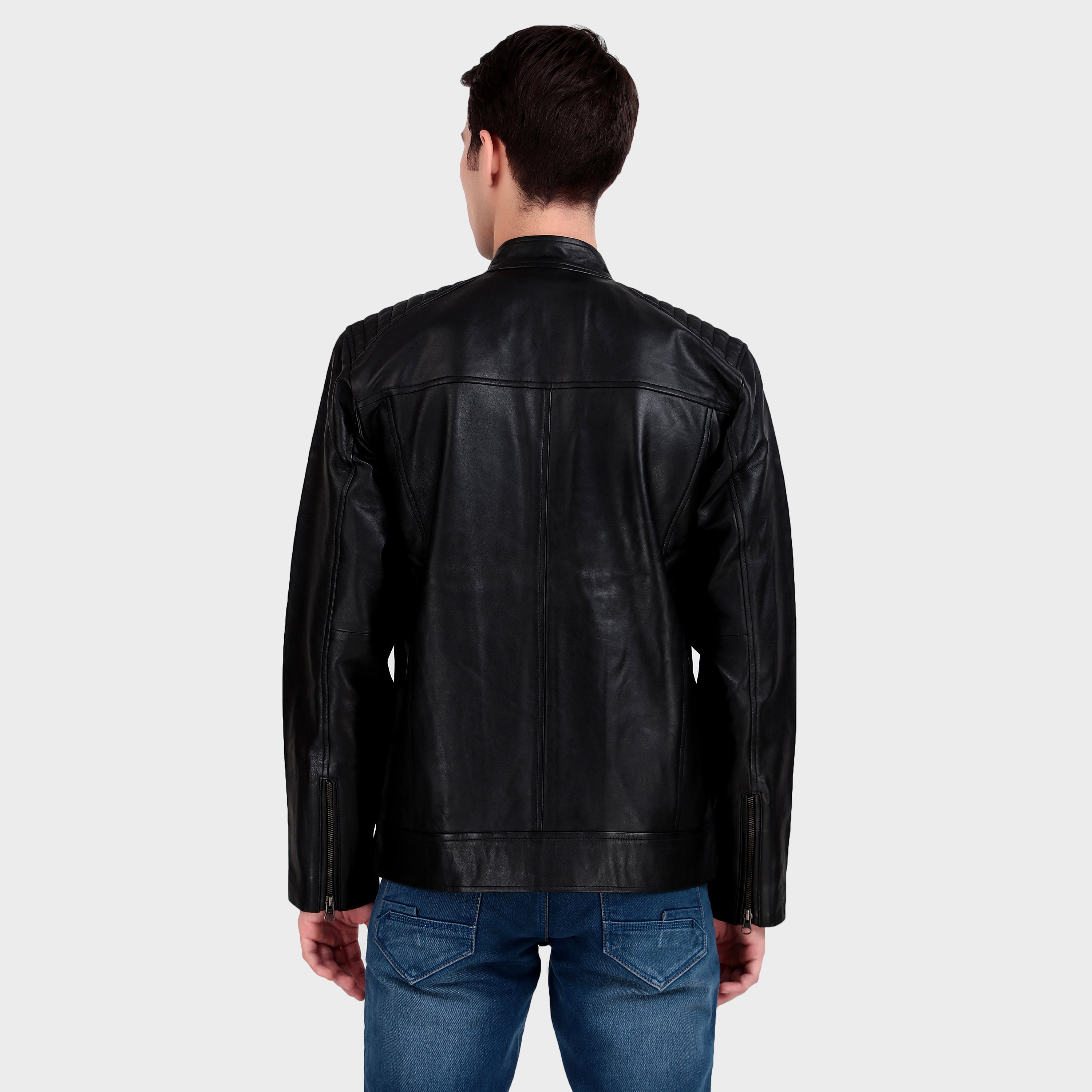 Heritage Classic Black Leather Jacket thumbnail 29