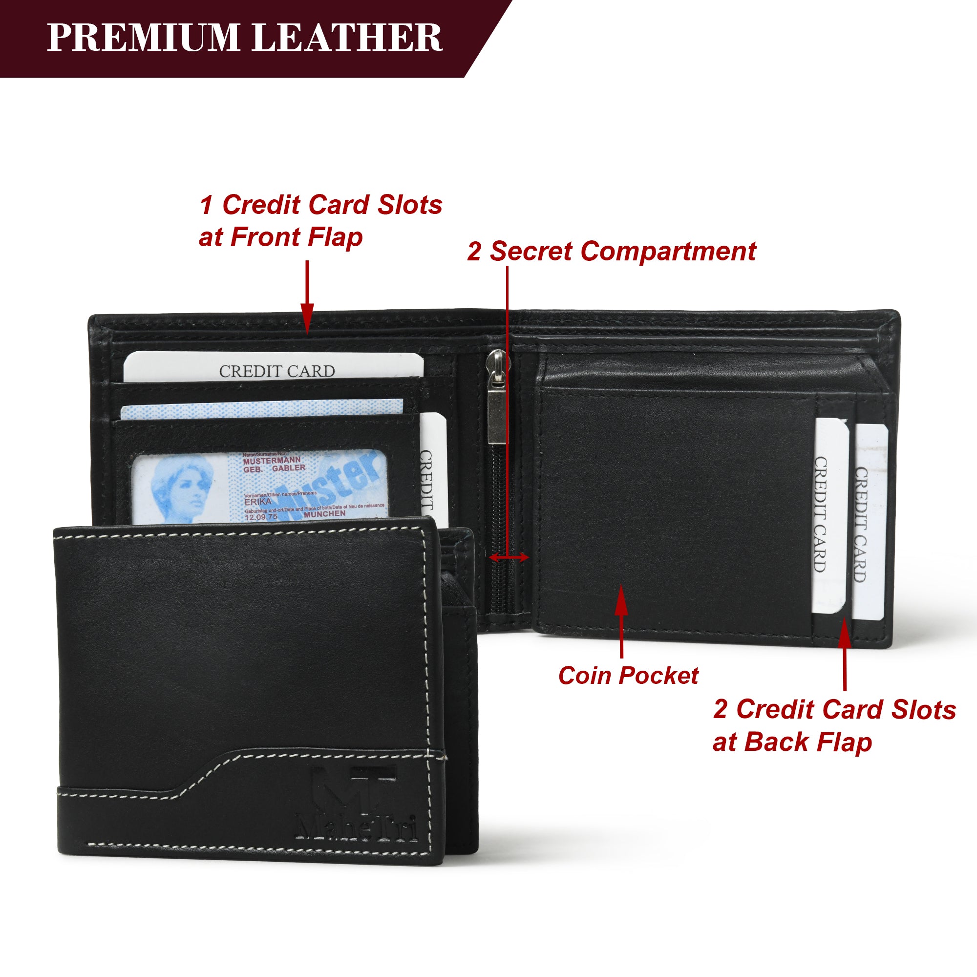 Judson Bi-Fold Wallet - Black thumbnail 4