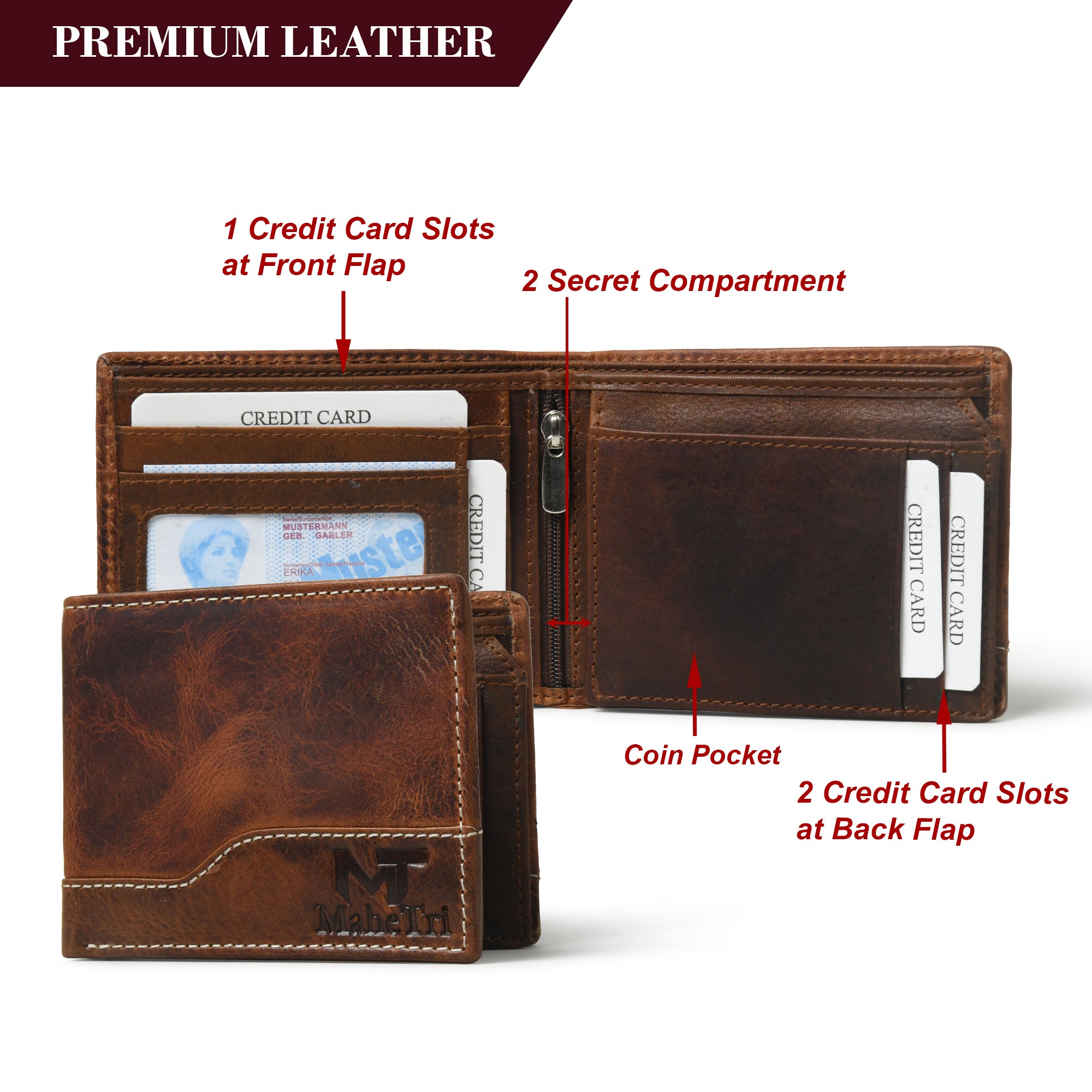 Judson Bi-Fold Wallet - Brown thumbnail 2