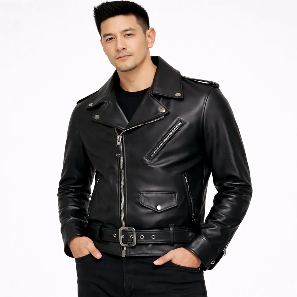 Karan Perfecto Premium Genuine Leather Zipper Jacket for Men