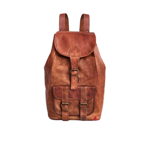 IndiFash - Handcrafted 13*18 Inch Large Goat Leather Backpack | 100% Genuine Leather