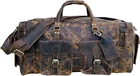 IndiFash Large 28 inch duffel bags for men leather travel bag thumbnail 4
