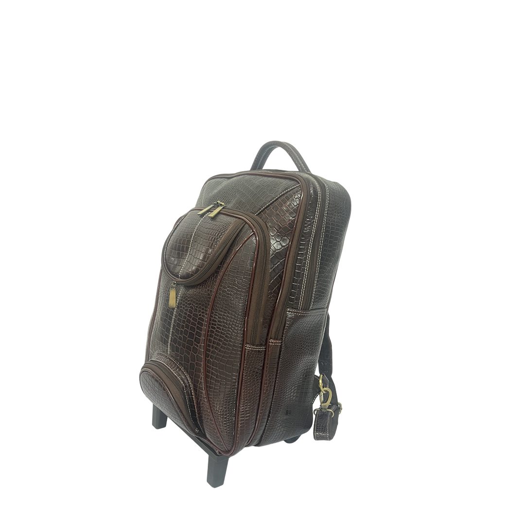 Leather Backpack For men office use with laptop compartment (Brown) thumbnail 6