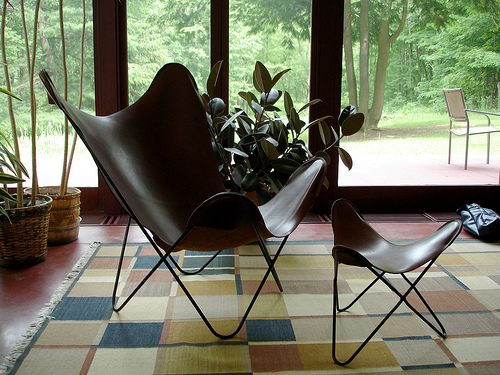 Butterfly chair black cover Buffalo leather thumbnail 3