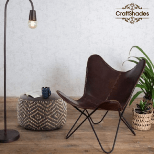 Butterfly chair brown cover Goat leather thumbnail 4