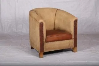 Leather Canvas Sofa