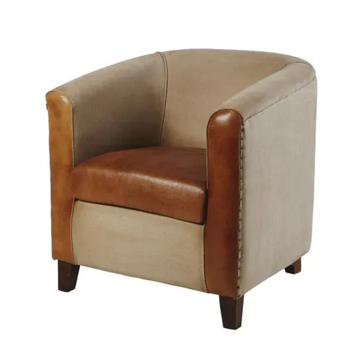 Leather Canvas Sofa thumbnail 2