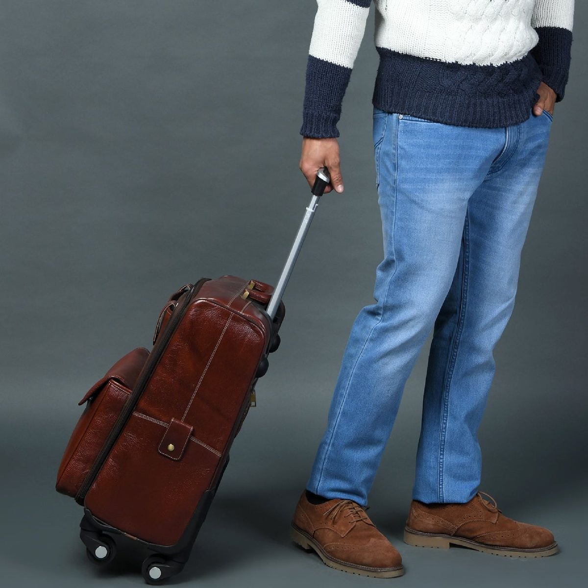 Leather Cabin Trolley Bag Carry-On thumbnail 9