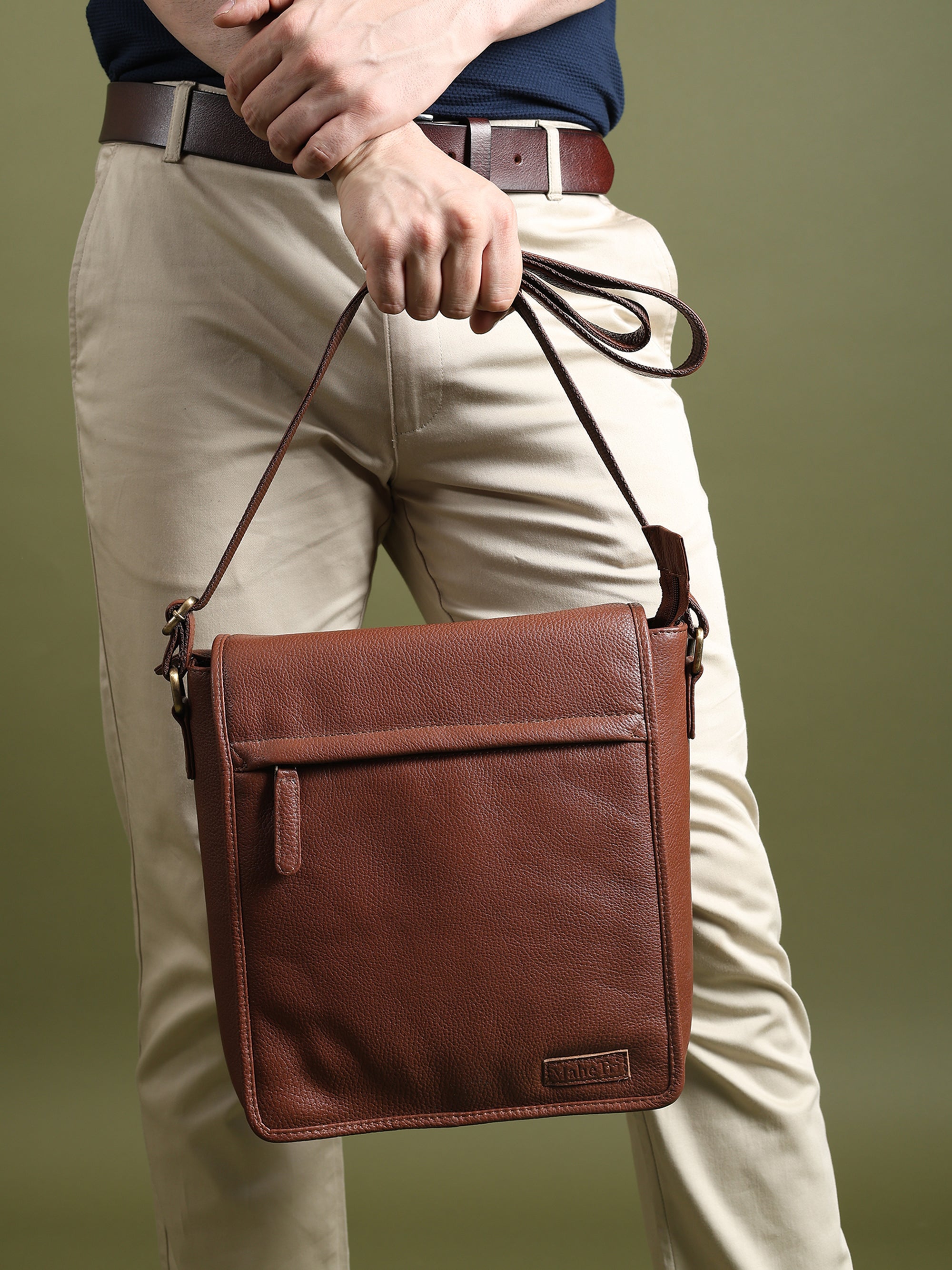 Leather Crossbody Bag For Travel Work thumbnail 6