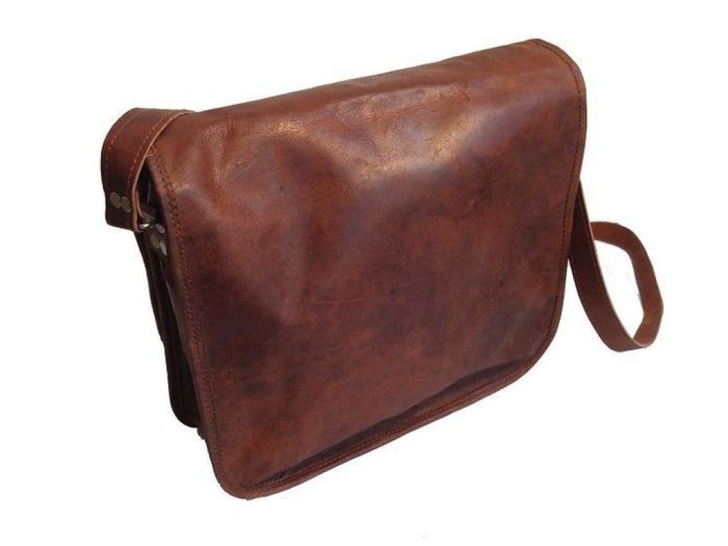 15 Inches Luxury Style Genuine Leather Cross Body Shoulder Bag Handmade Bag thumbnail 2