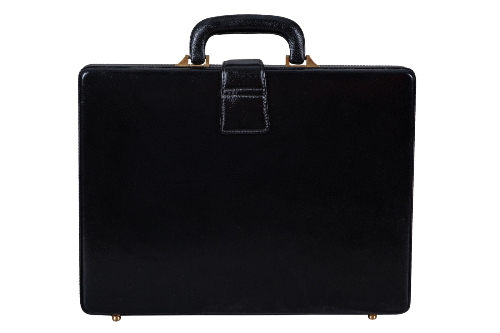 Leather Executive Mens Leather Attache Briefcase, Black thumbnail 3