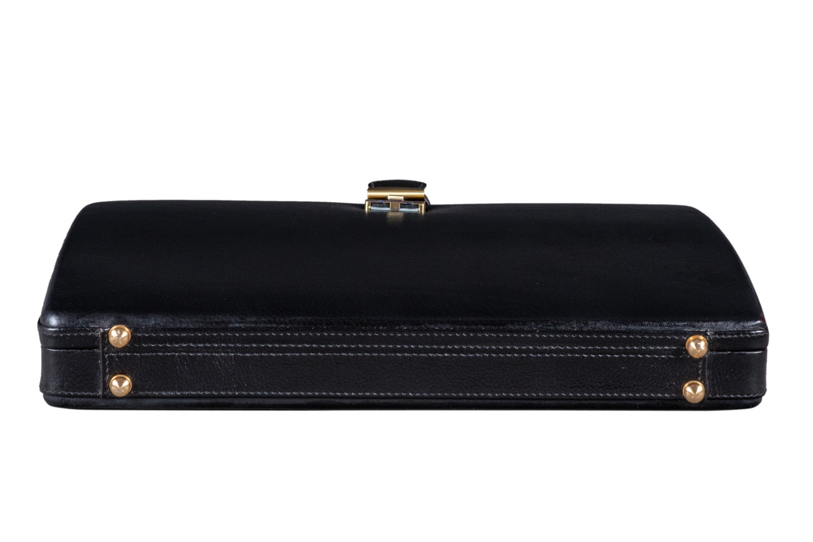 Leather Executive Mens Leather Attache Briefcase, Black thumbnail 5