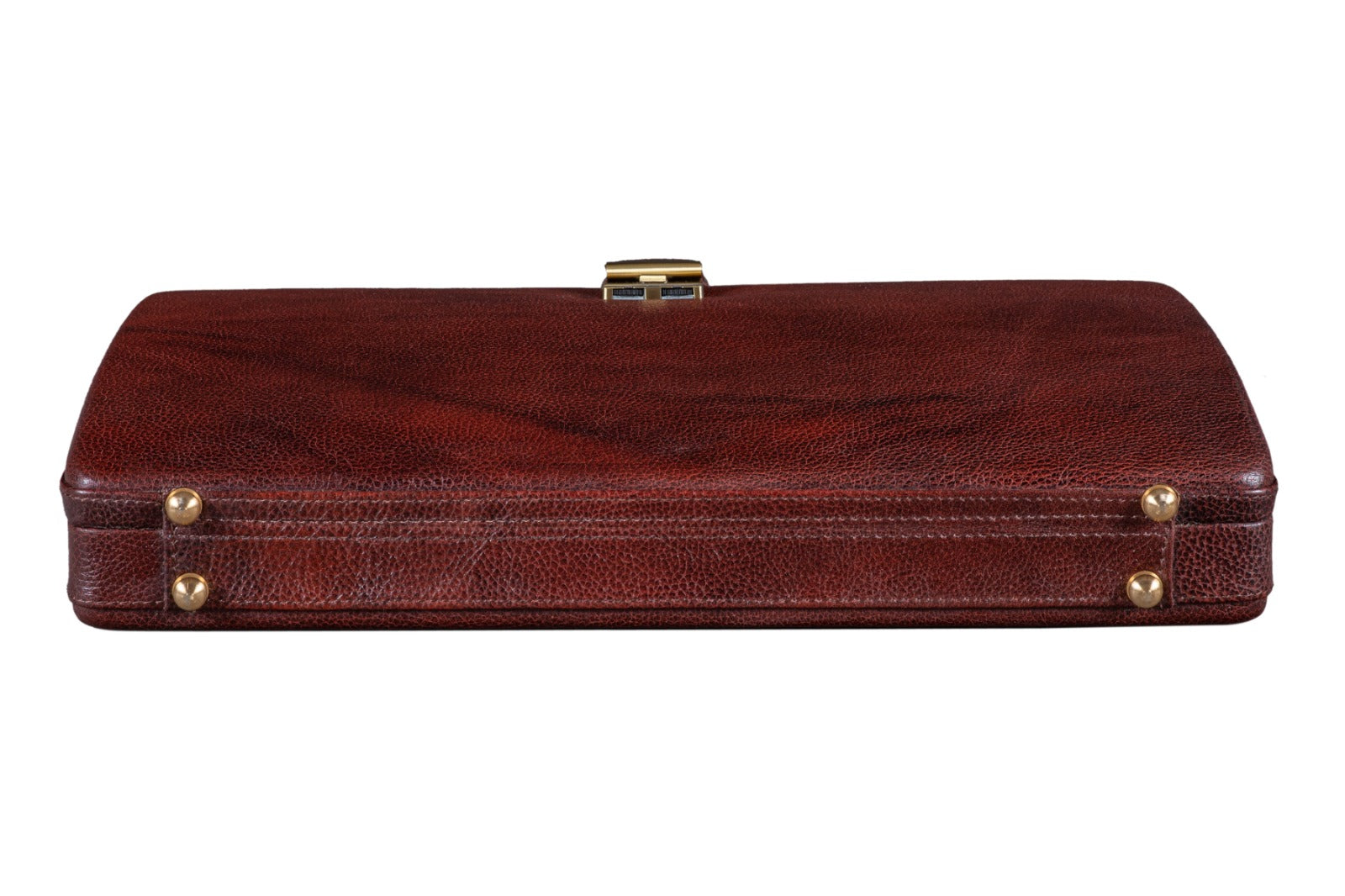 Leather Executive Mens Leather Attache Briefcase, Brown thumbnail 5