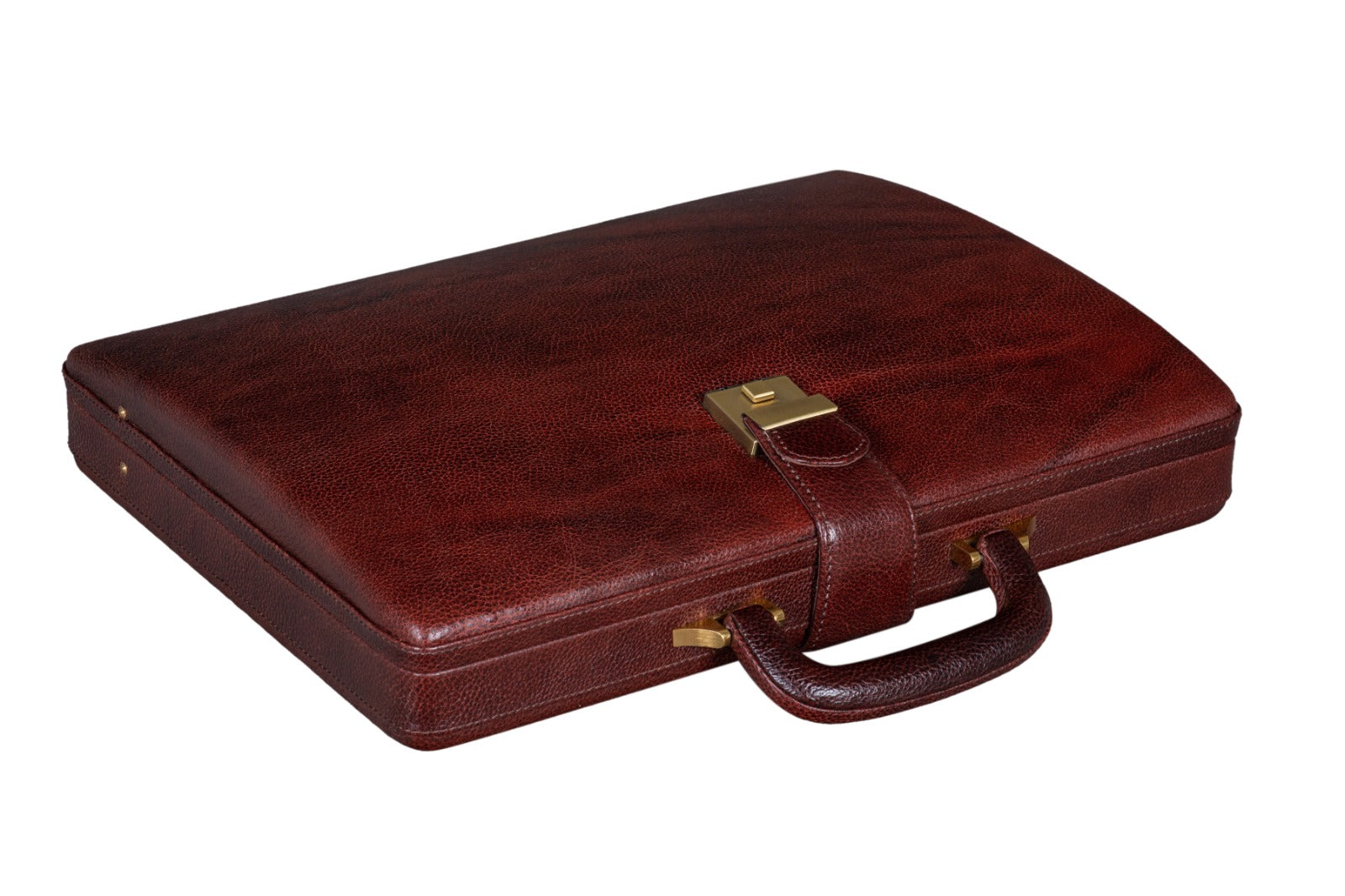 Leather Executive Mens Leather Attache Briefcase, Brown thumbnail 6