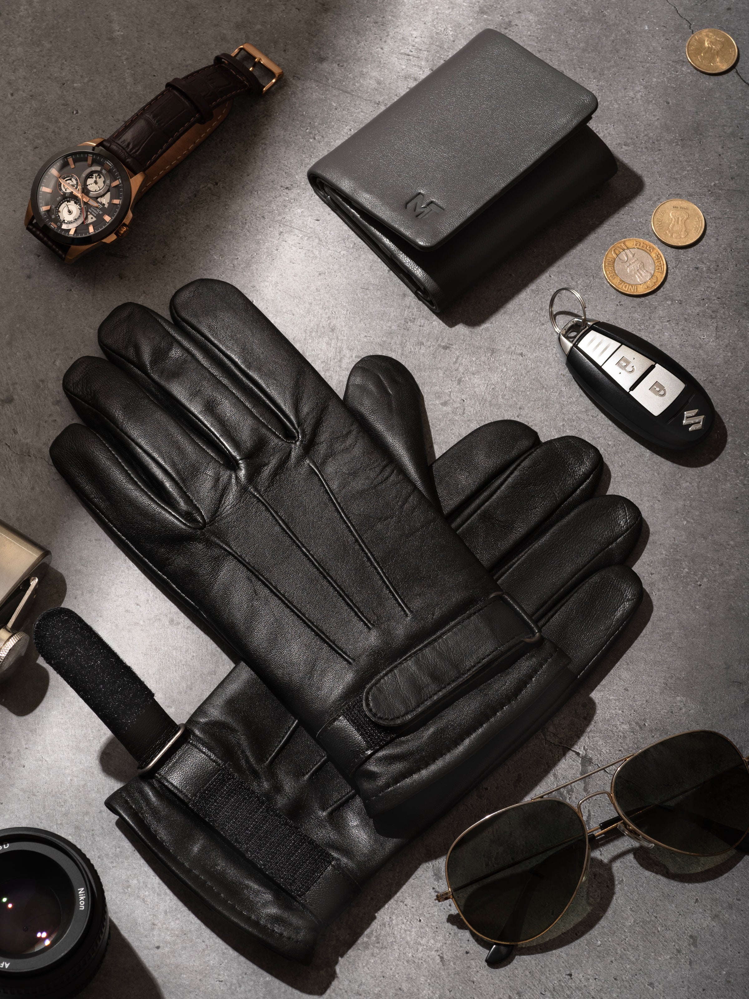 Leather Gloves-Velcro Fastening thumbnail 2