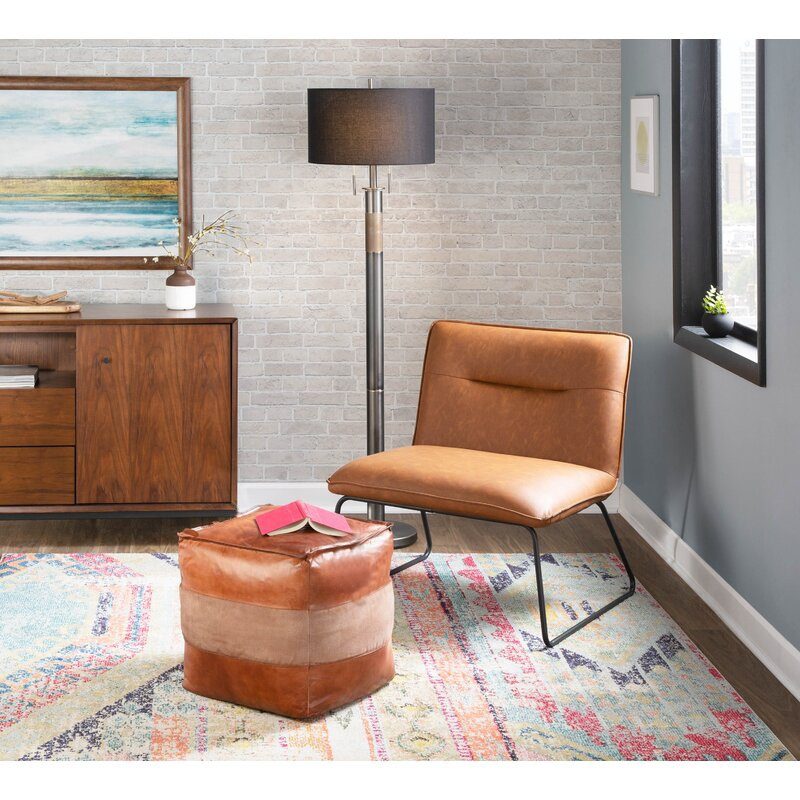 Leather Pouf, ottoman pouf handmade pouf footstool thumbnail 2
